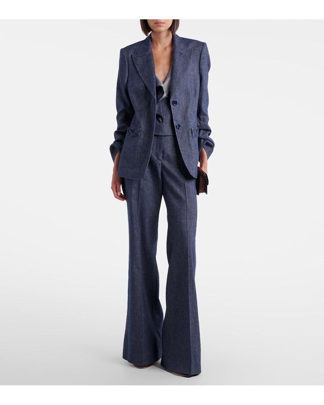Dorothee Schumacher Blue Fluid Denim Flared Pants