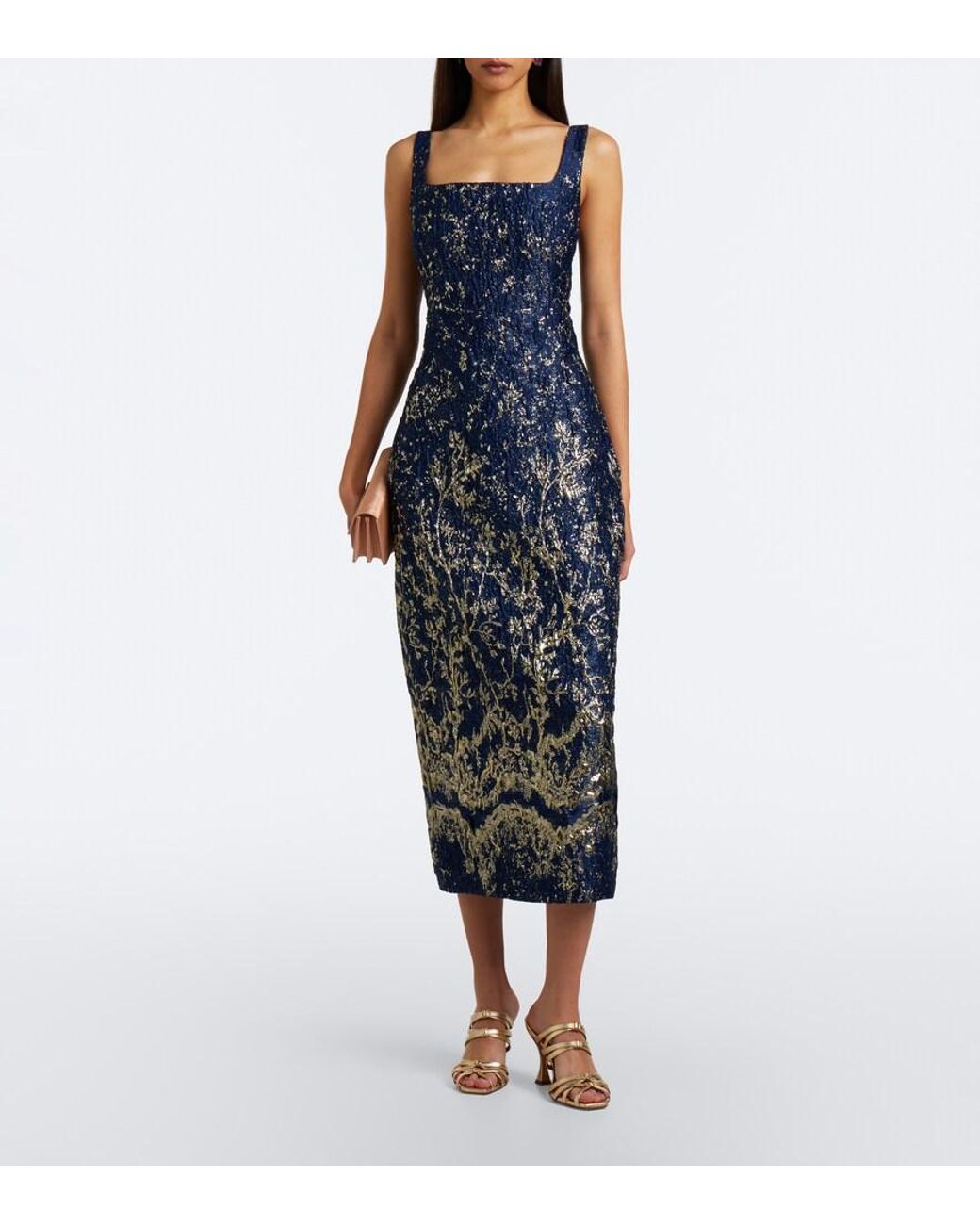Jonathan Simkhai Blue Virette Jacquard Cocktail Dress