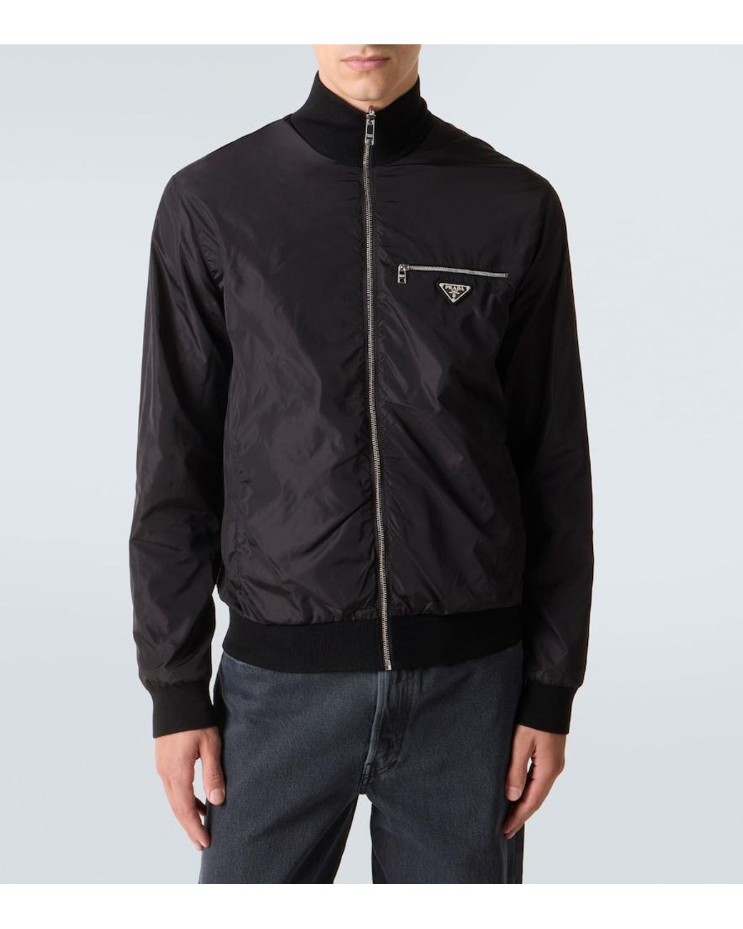 Prada Black Reversible Virgin Wool And Re-Nylon Jacket for men