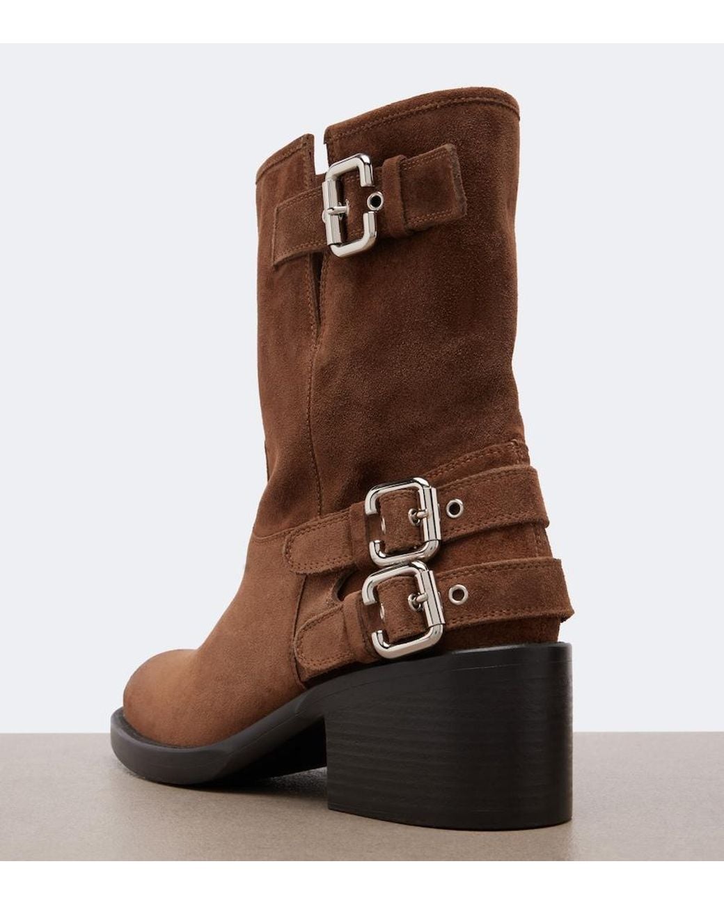 Chloé Brown Dakota Suede Biker Boots
