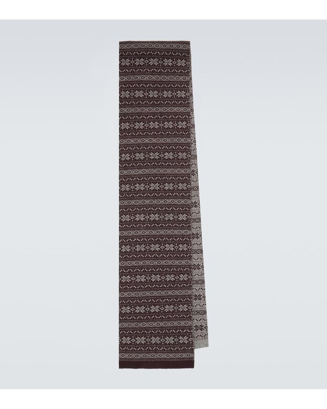 Eleventy Brown Fair Isle Intarsia Cashmere Scarf for men