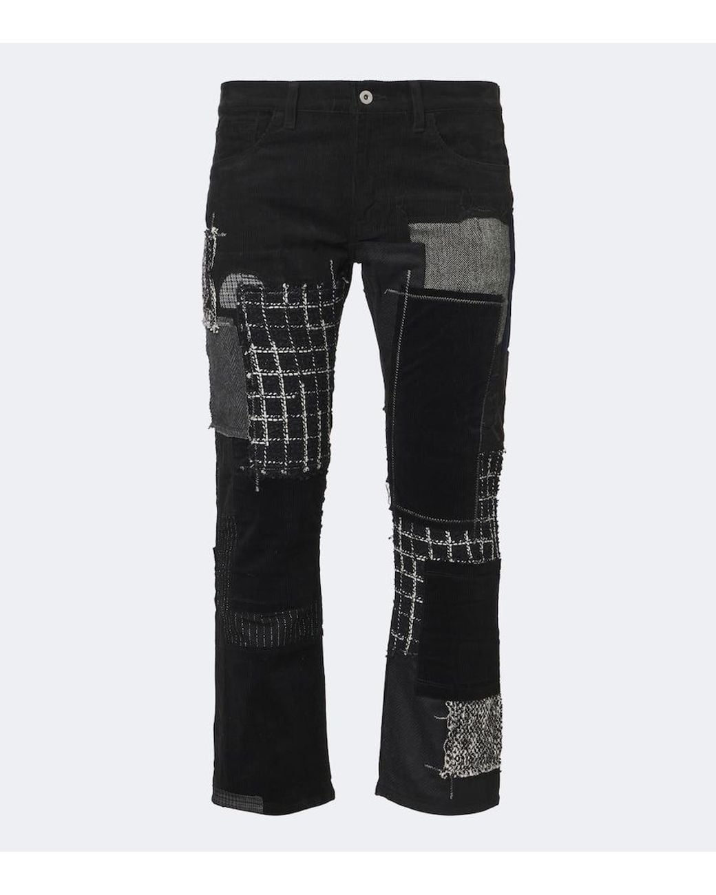 Pantalones Rectos De Algodon Con Patchwork Junya Watanabe de hombre de color Black