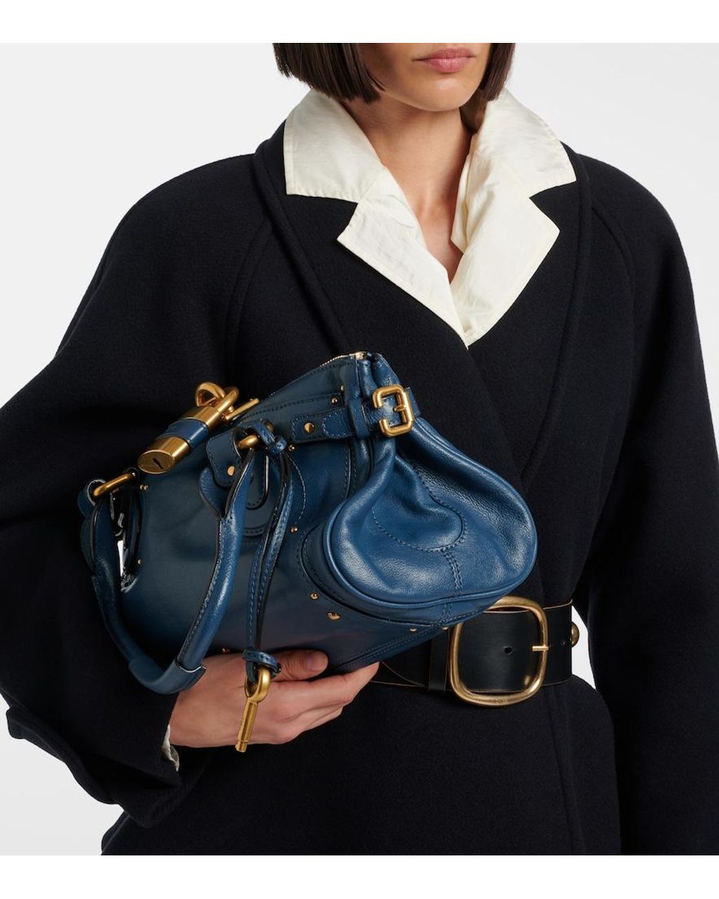 Chloé Blue Paddington Leather Shoulder Bag