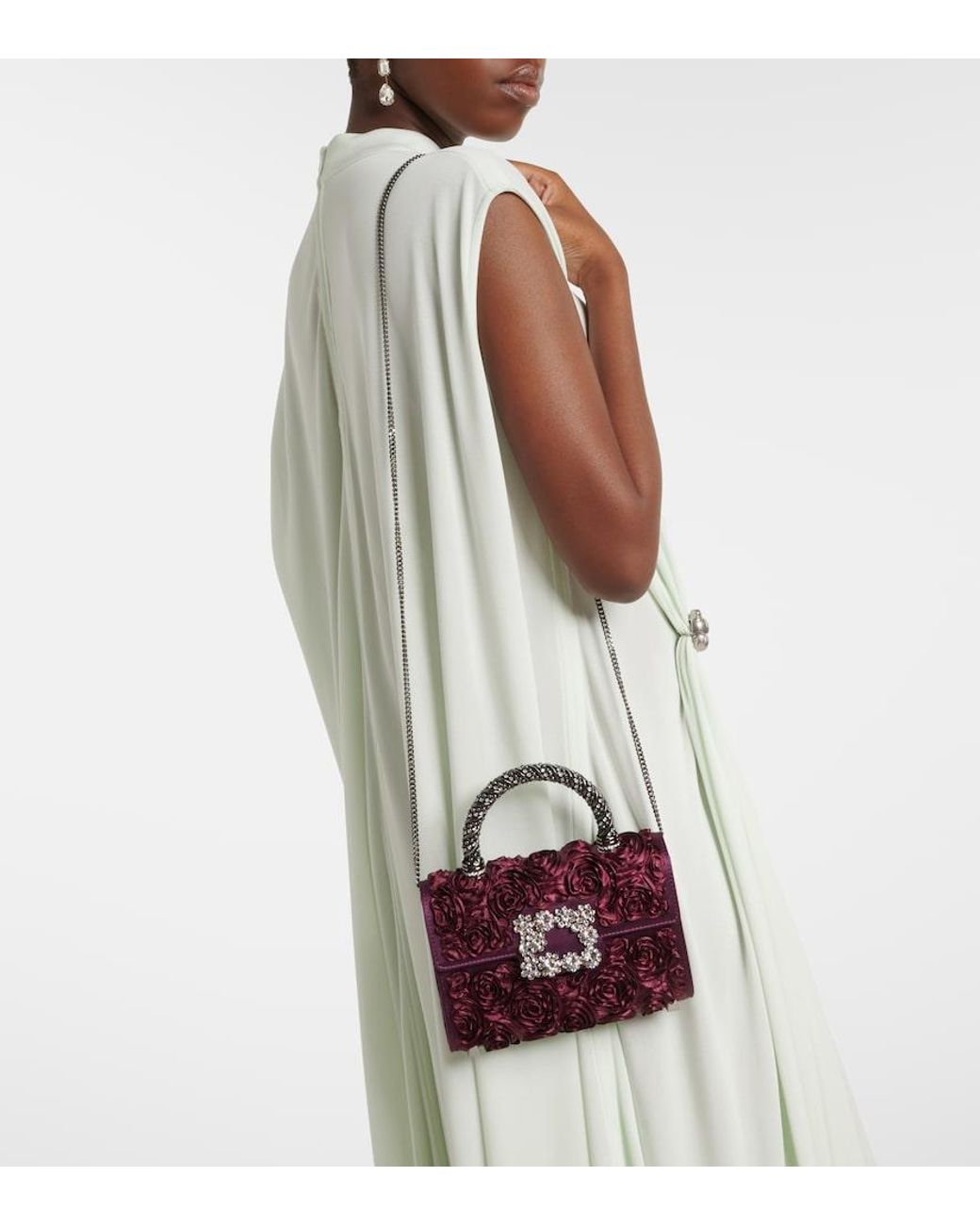 Roger Vivier Red Jewel Efflorescence Mini Top-Handle Bag
