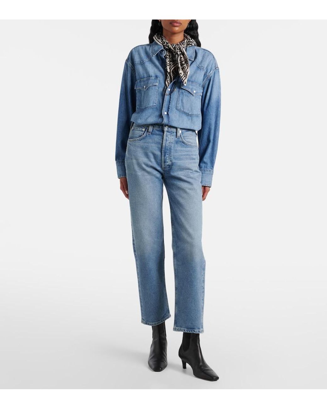 Citizens of Humanity Blue Delfina Straight Jeans
