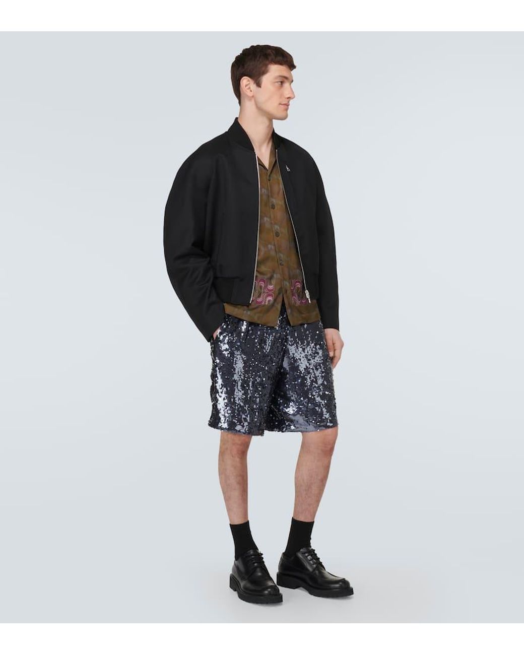 ジャケット・アウター Dries Van Noten Zipped Bomber Jacket DRIES VAN NOTEN Zip-Detailed Shell Bomber Jacket for Men