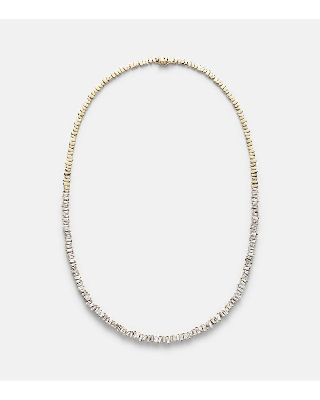 Suzanne Kalan White 18Kt Tennis Necklace With Diamonds