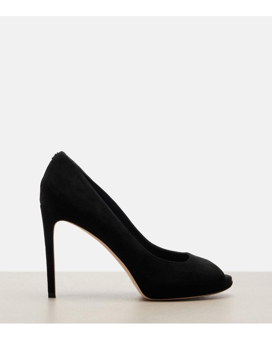 Jimmy Choo Black Riya Suede Peep-Toe Pumps
