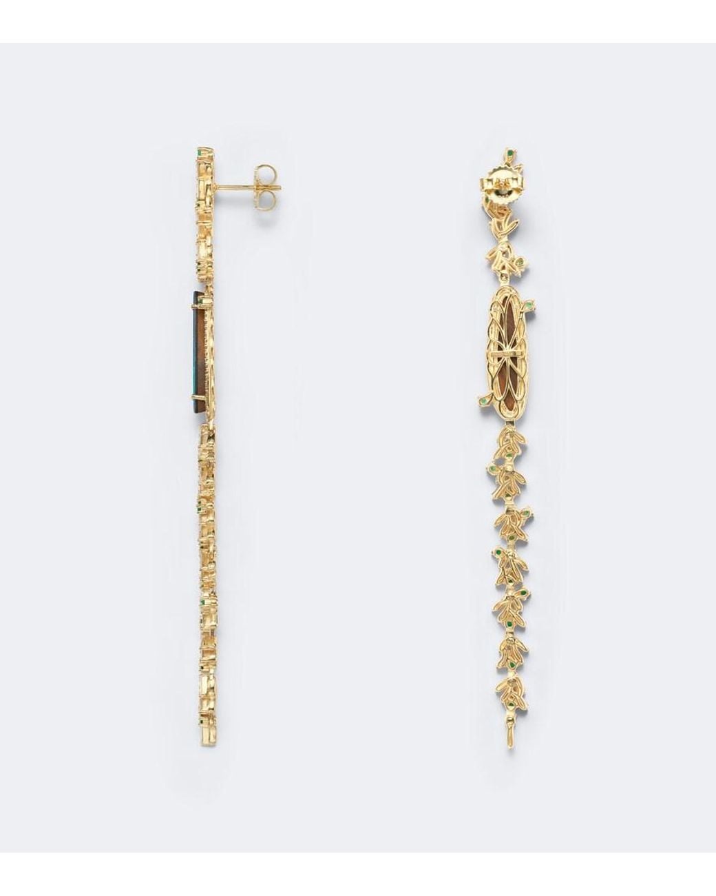 Suzanne Kalan White 18Kt Drop Earrings With Gemstones