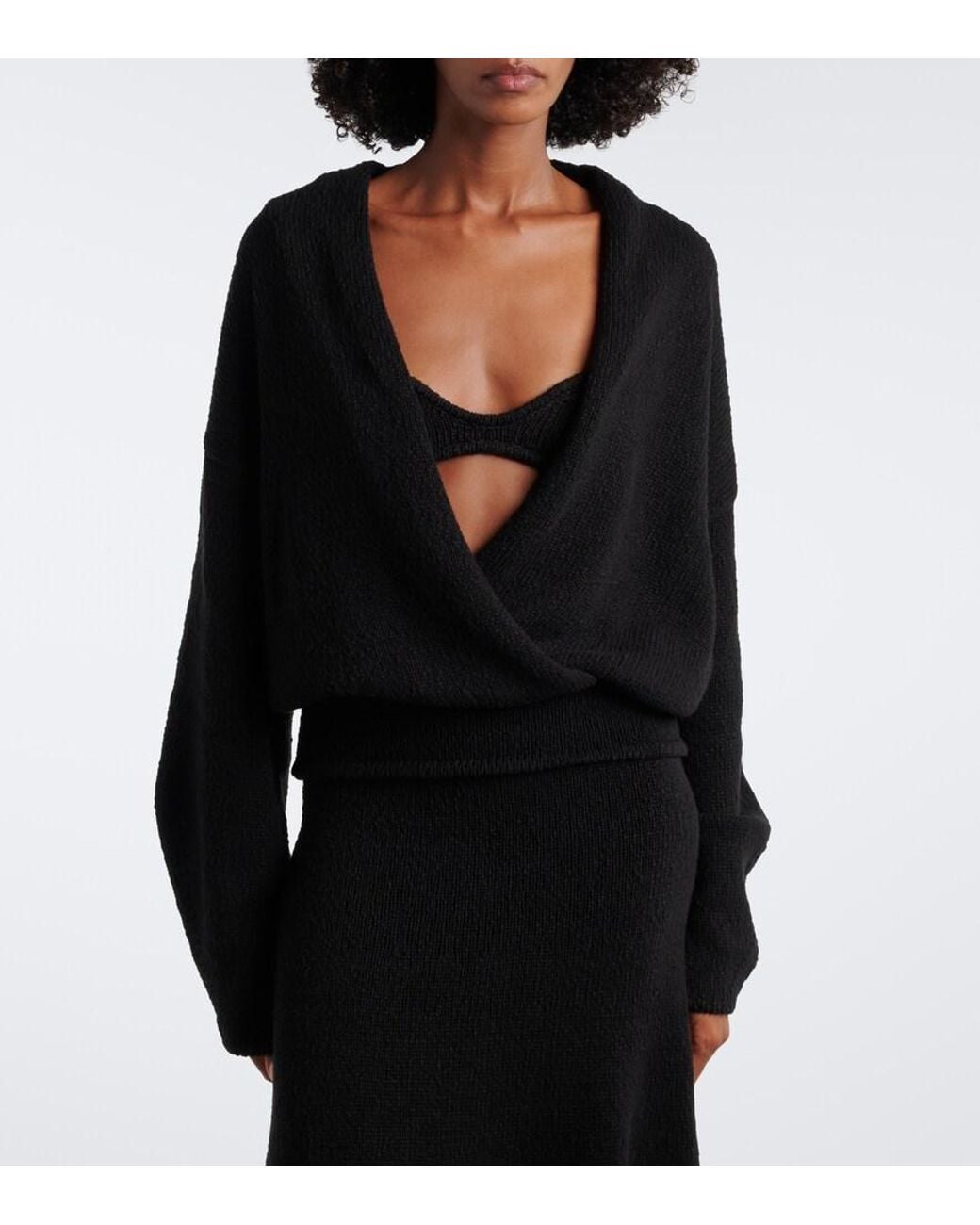 AYA MUSE Black Kena Knitted Cotton Bra Top