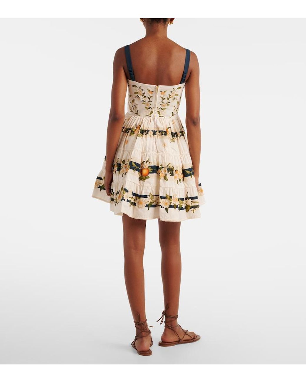 Agua Bendita Natural Lima Valle Floral Cotton Minidress