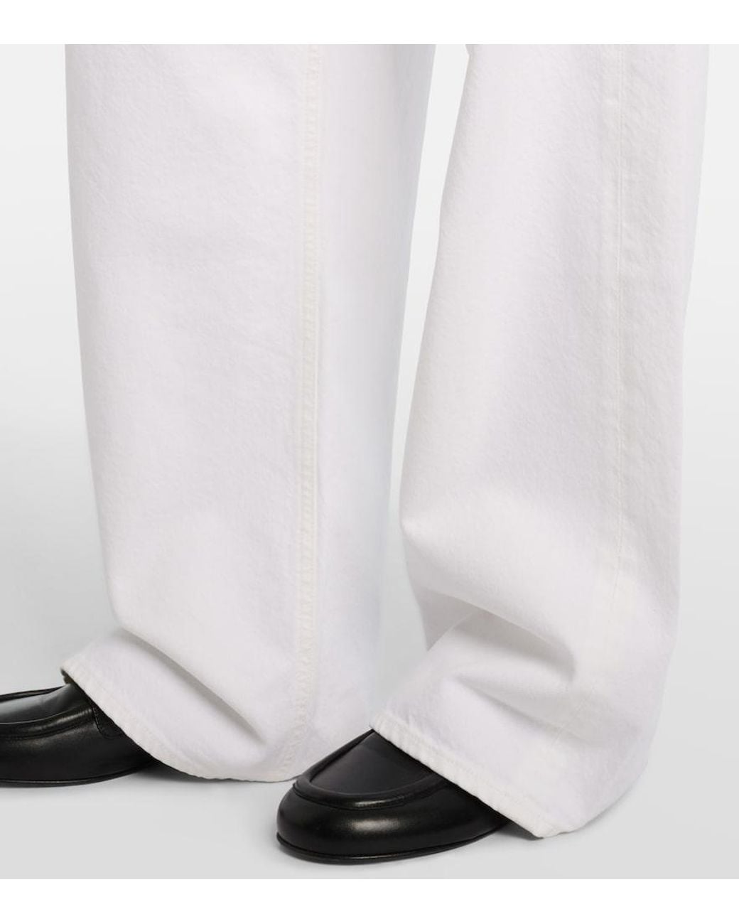 Agolde White Vana Fold Wide-Leg Jeans