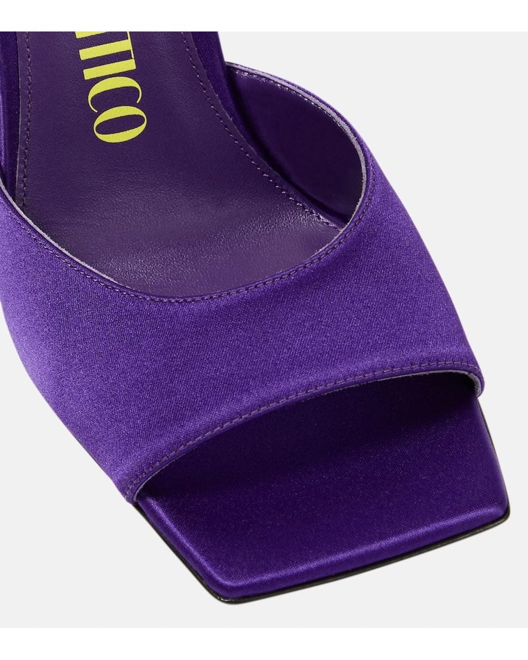 The Attico Purple Devon Satin Mules