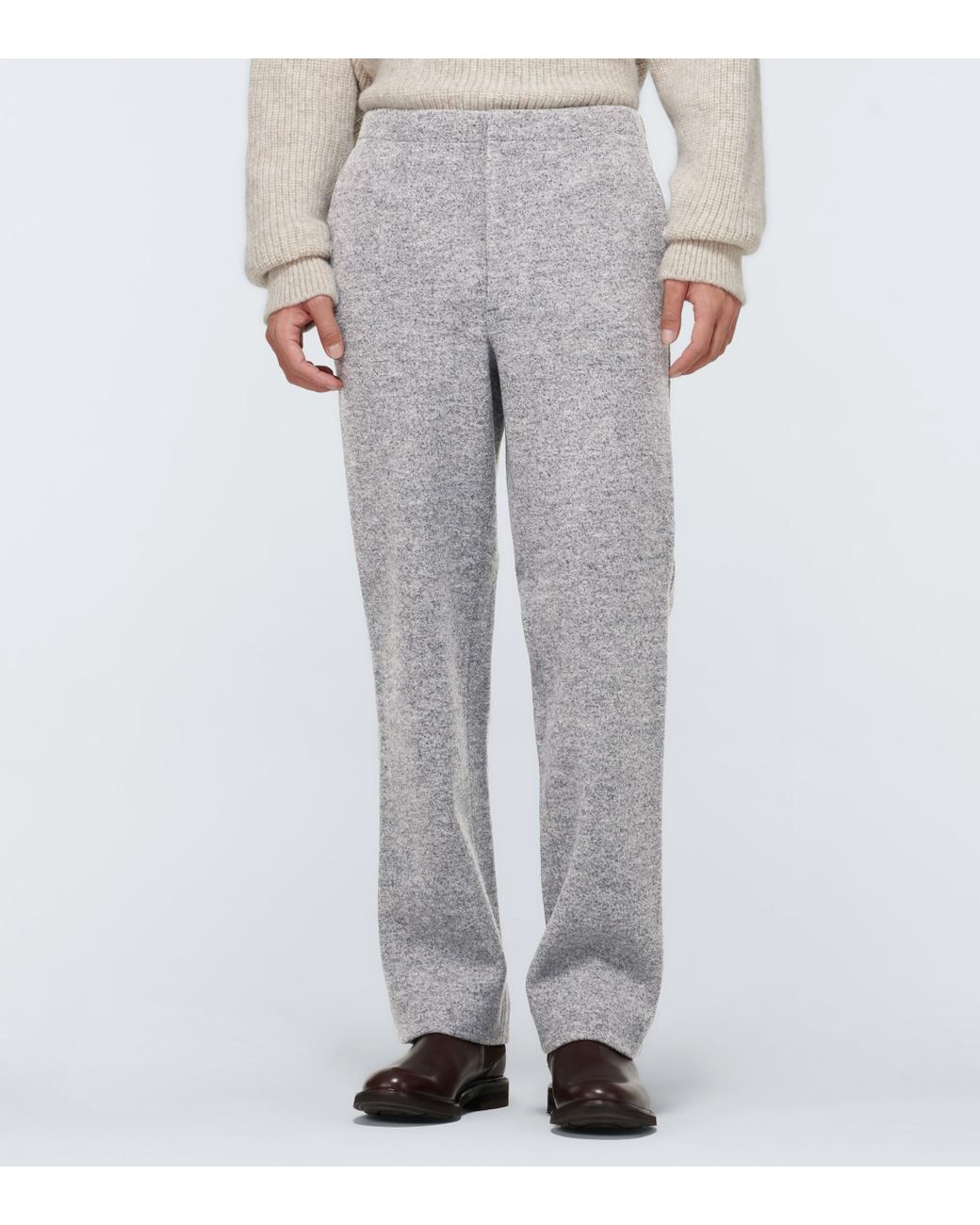 AURALEE Wool Jersey Pants in Grey for Men | Lyst Australia
