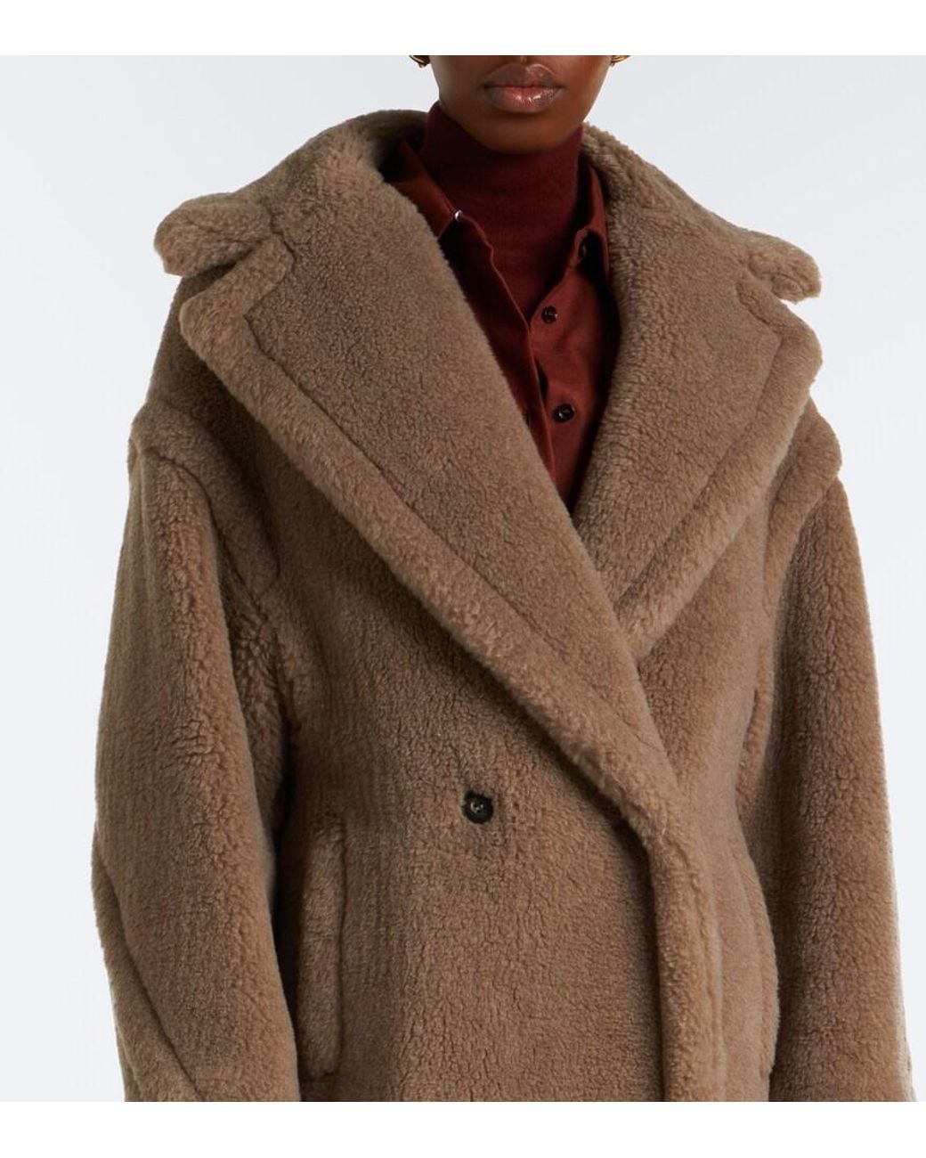 Max Mara Brown Cashmere And Silk Teddy Coat