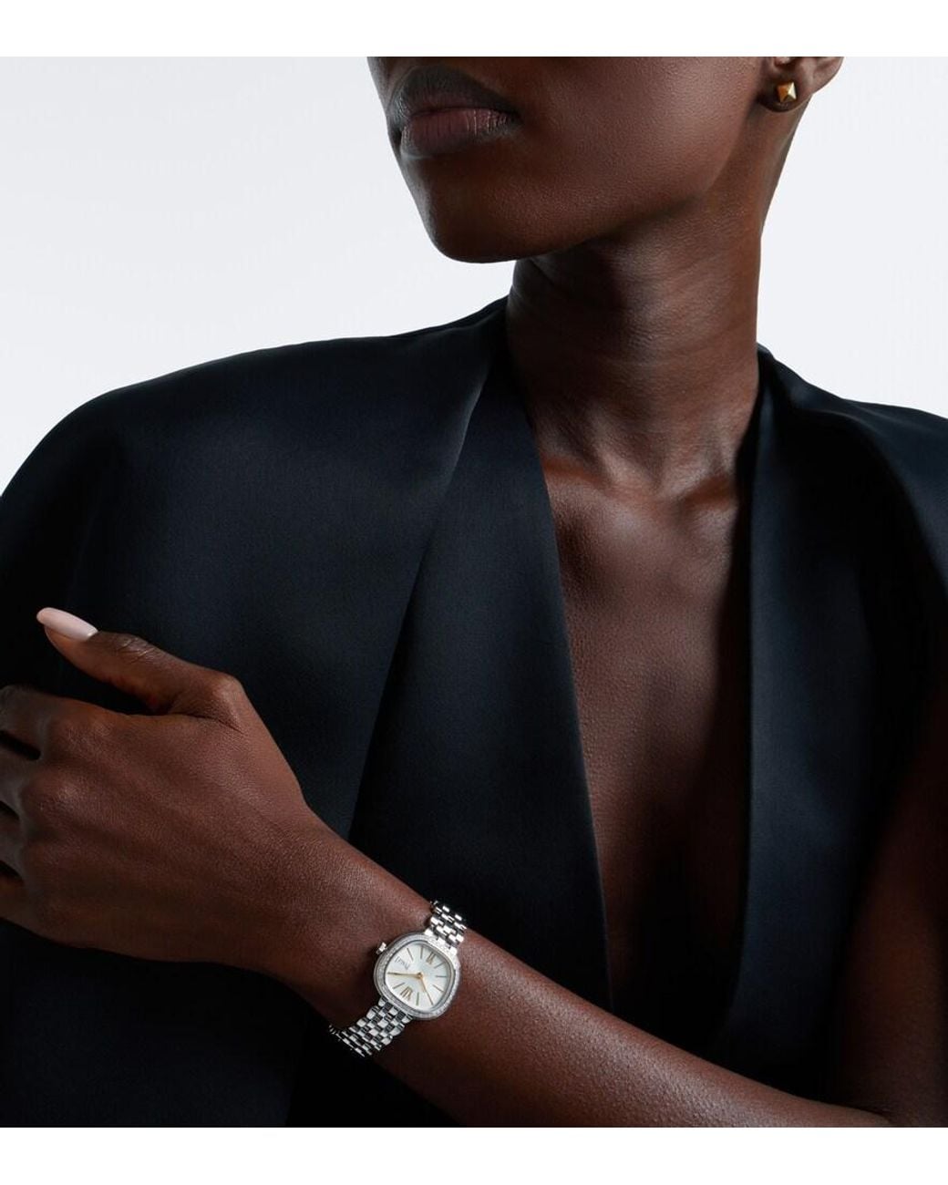 Piaget White Sixtie Embellished Stainless Steel Watch