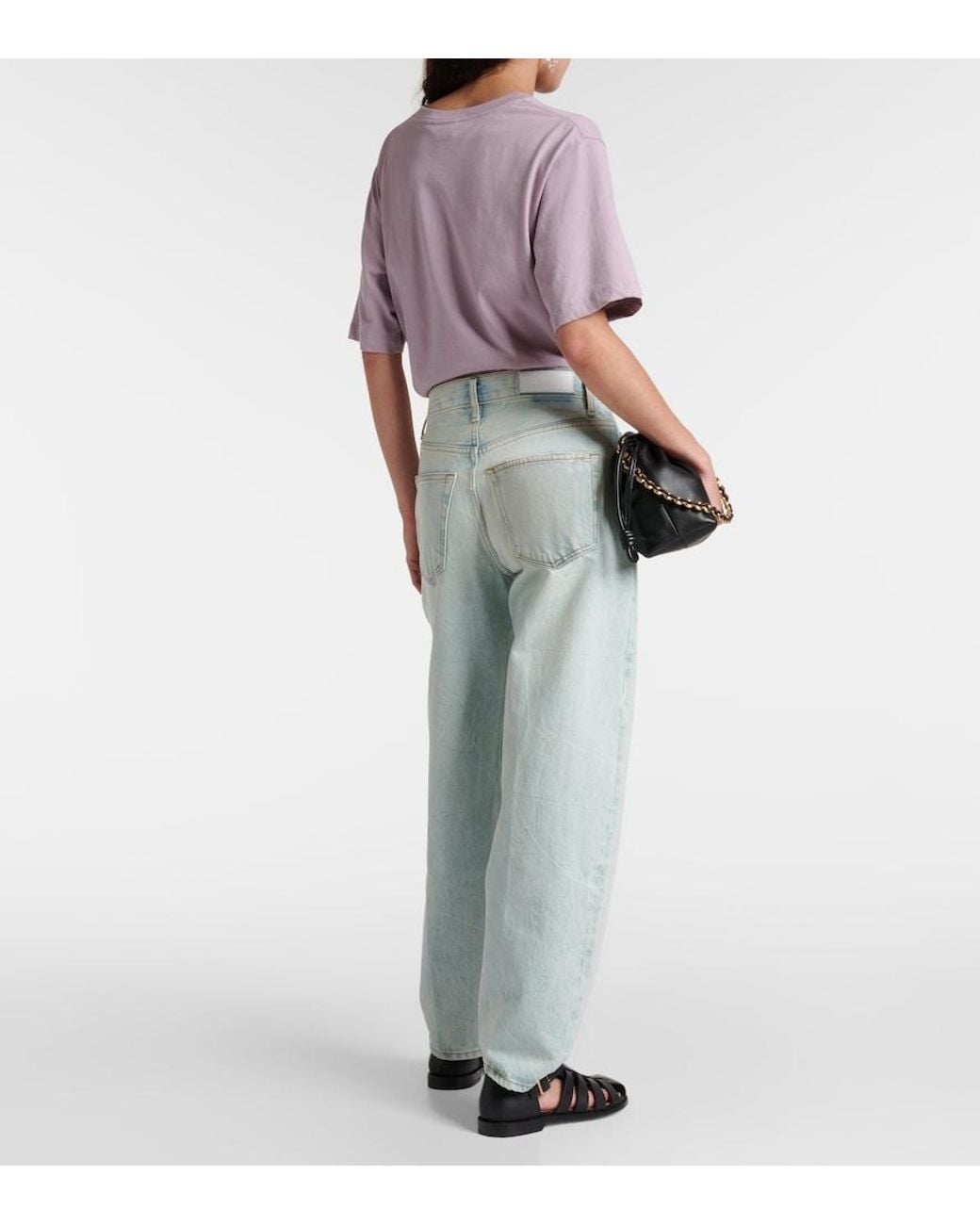 Re/done Blue Mid-Rise Straight Jeans