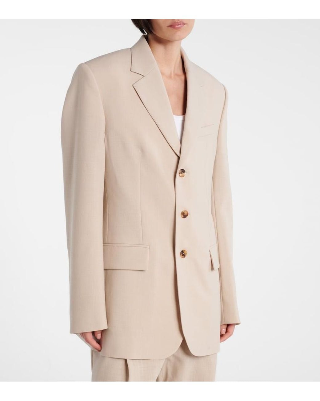 Wardrobe NYC Natural Virgin Wool Blazer