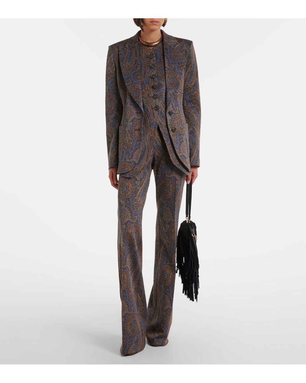 Etro Black Paisley Jacquard Blazer