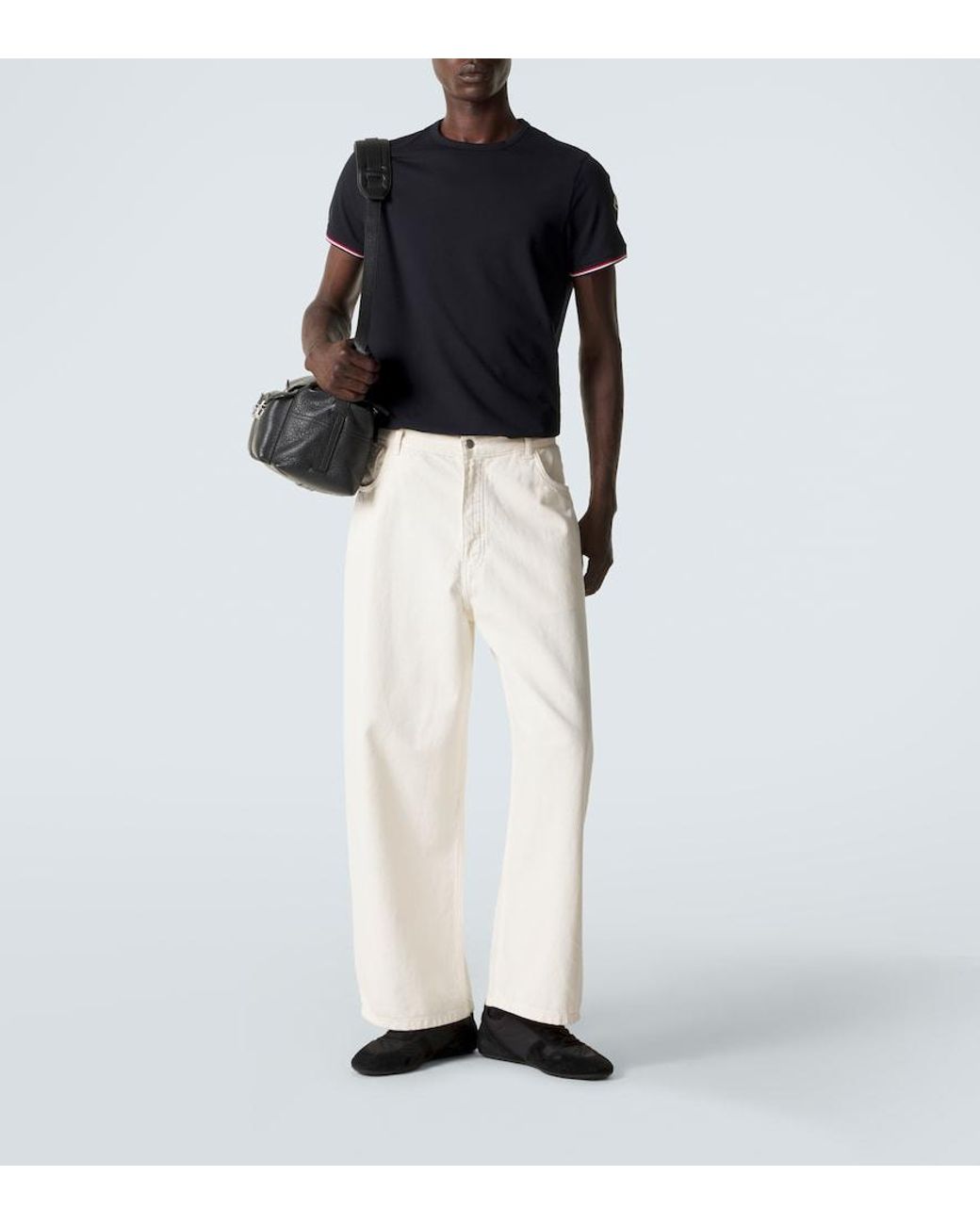 Moncler Black Cotton Jersey T-Shirt for men