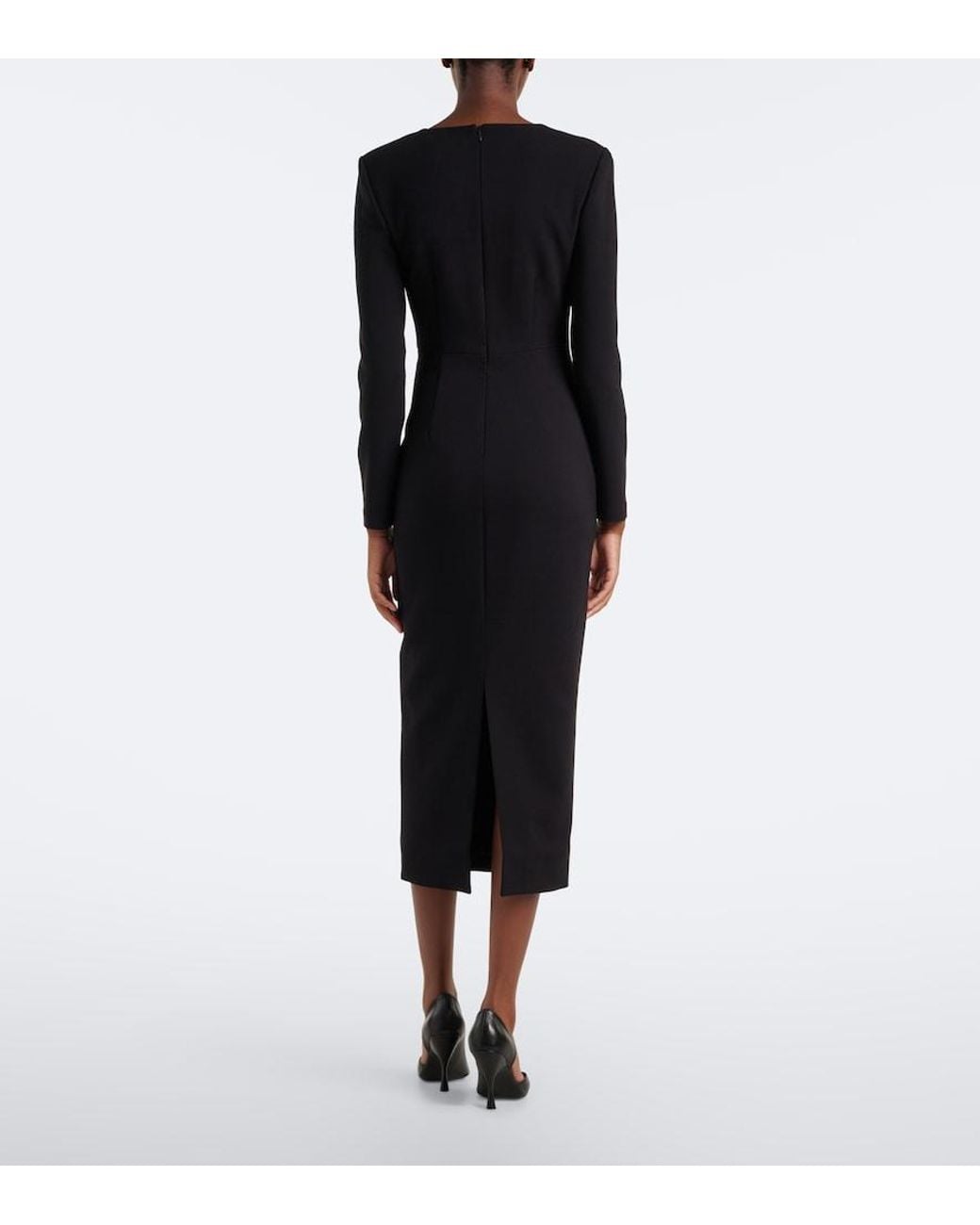Roland Mouret Black Paneled Crepe Cocktail Dress