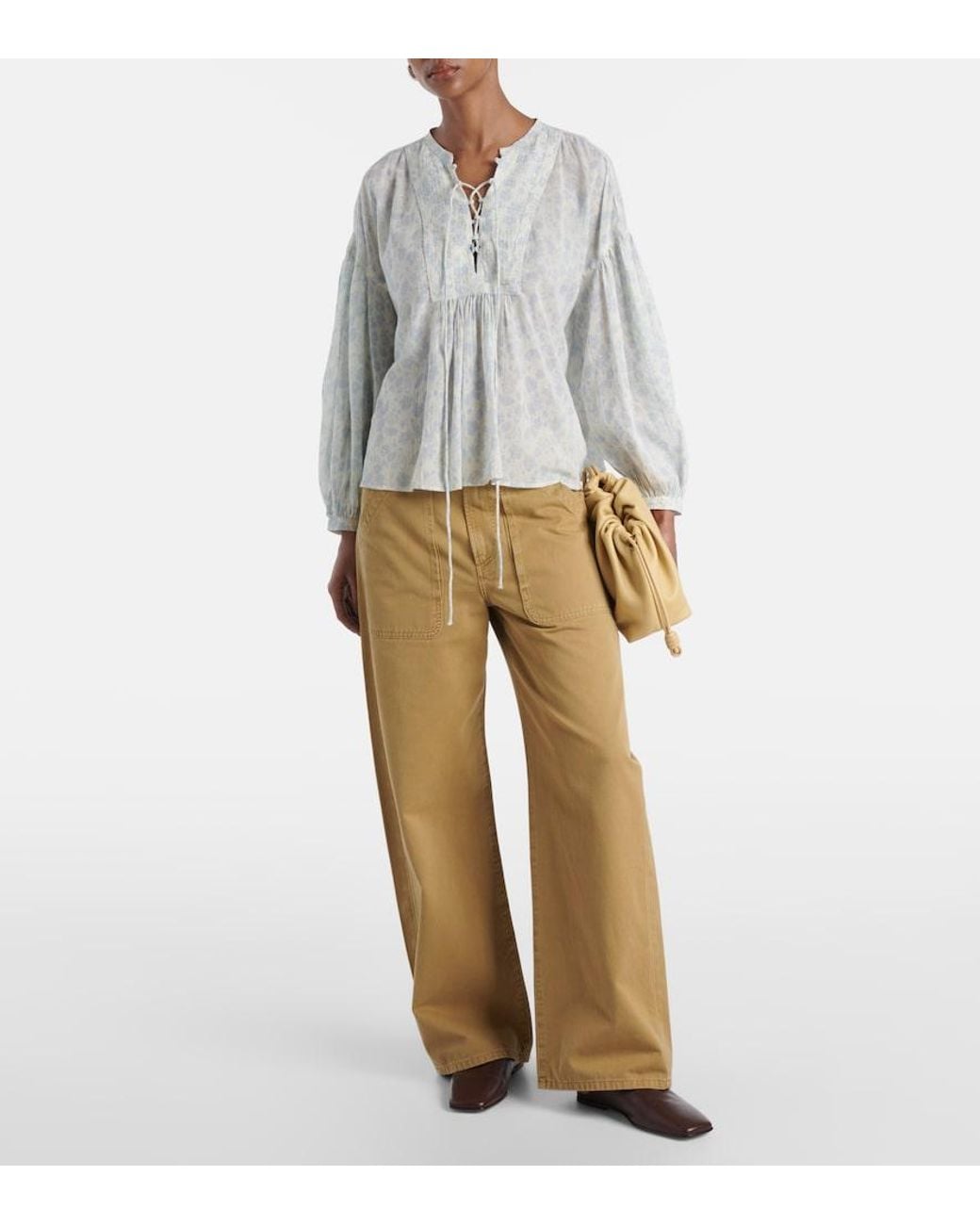 Polo Ralph Lauren White Floral Cotton Blouse
