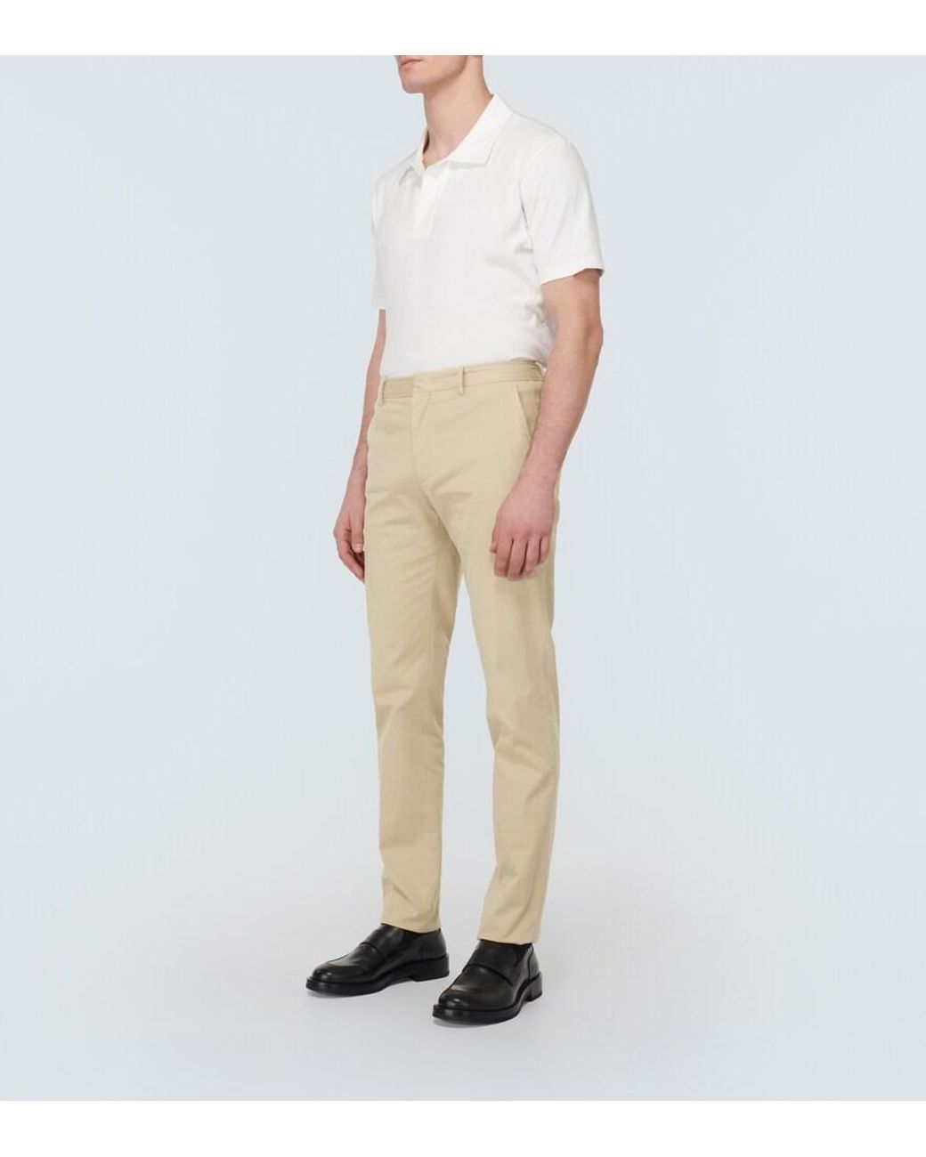 Zegna Natural Cotton-Blend Chinos for men