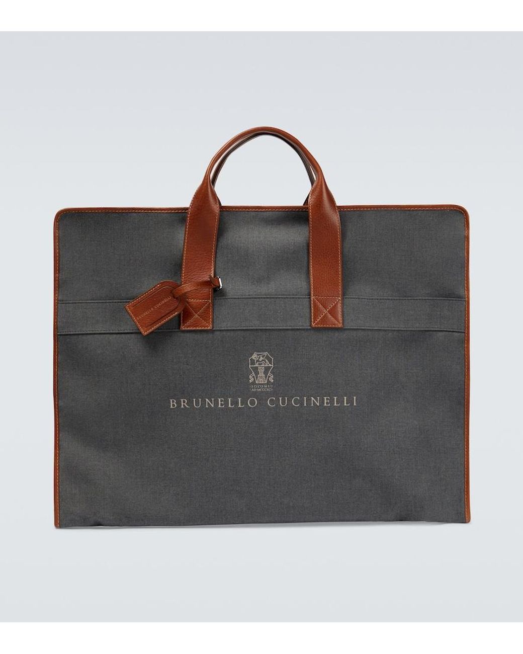 Brunello Cucinelli Multicolor Leather-Trimmed Canvas Garment Bag for men