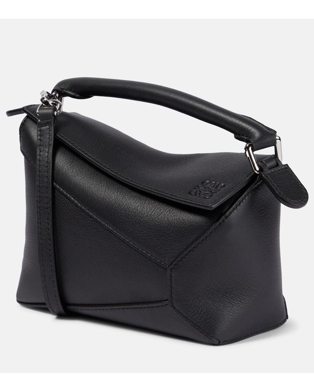 Loewe Black Puzzle Edge Mini Leather Top-Handle Bag