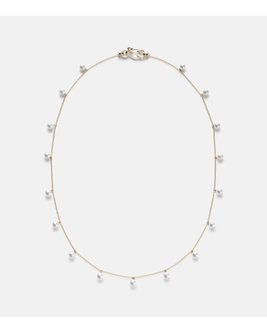 Sophie Bille Brahe White Lou Lou 14Kt Necklace With Freshwater Pearls