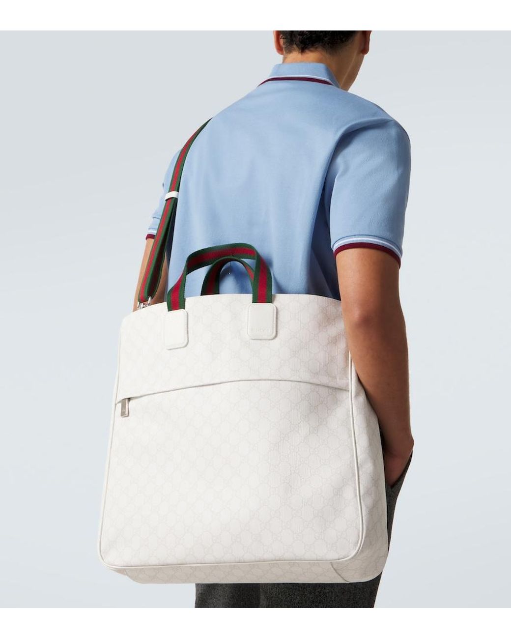 Gucci White Gg Canvas Large Tote Bag for men