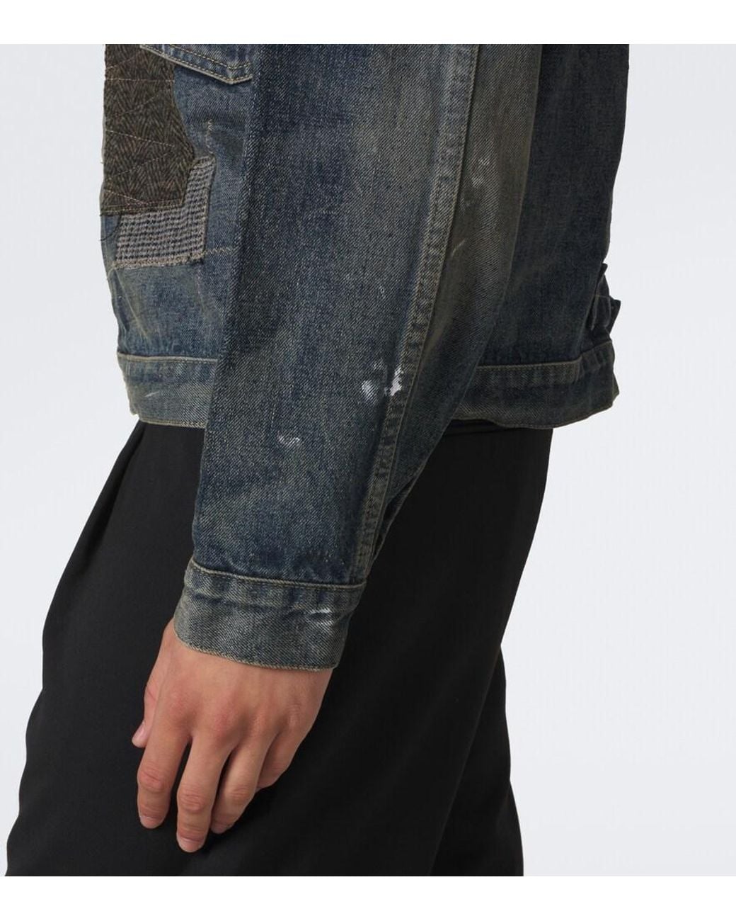 Junya Watanabe Blue Patchwork Denim Jacket for men