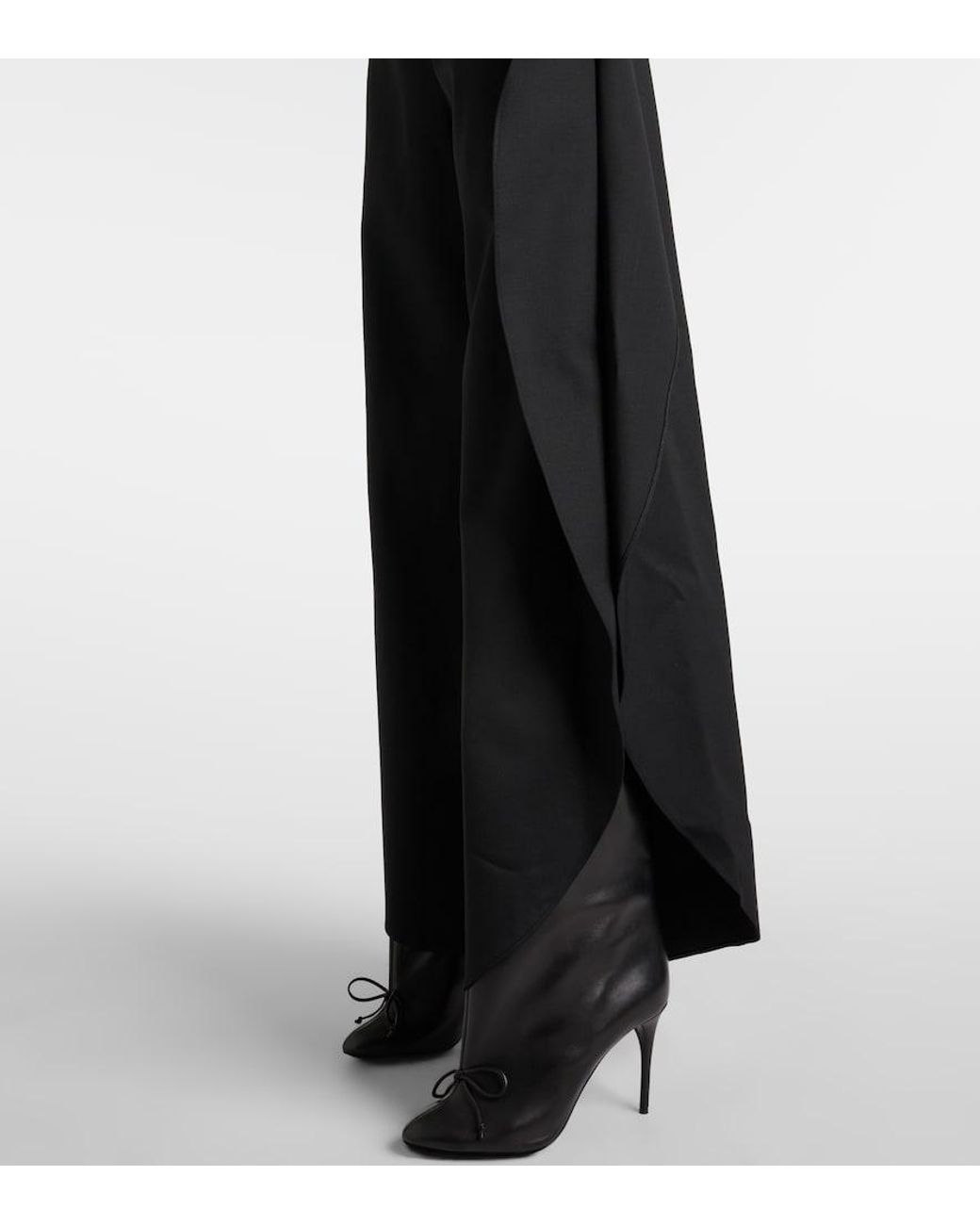 Alaïa Black Wool Grain De Poudre Balloon Pants