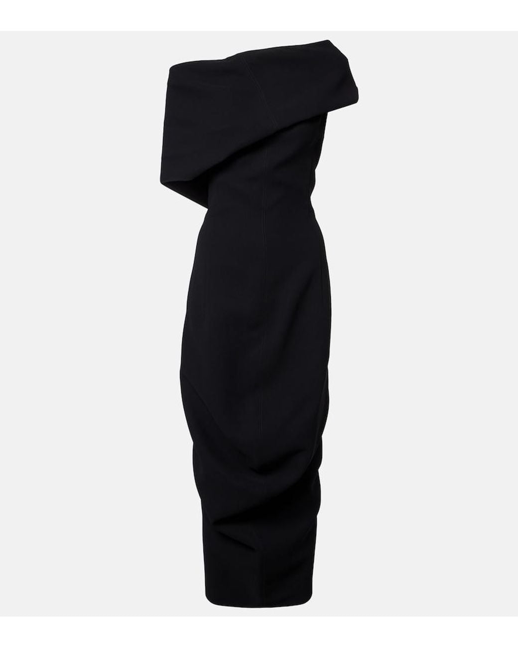 Jacquemus Black One-Shoulder Midi Dress