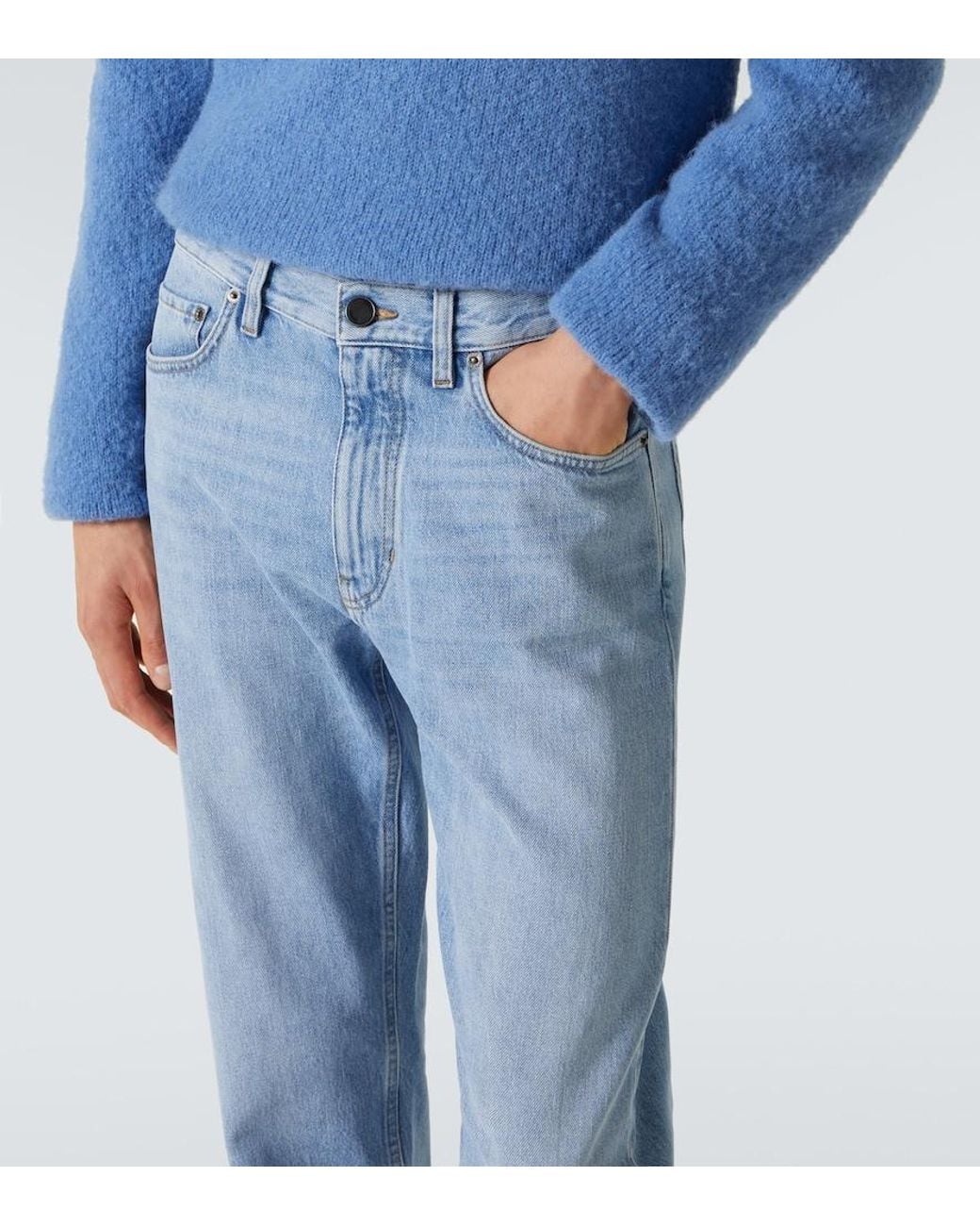 Zegna Blue Roccia Straight Jeans for men