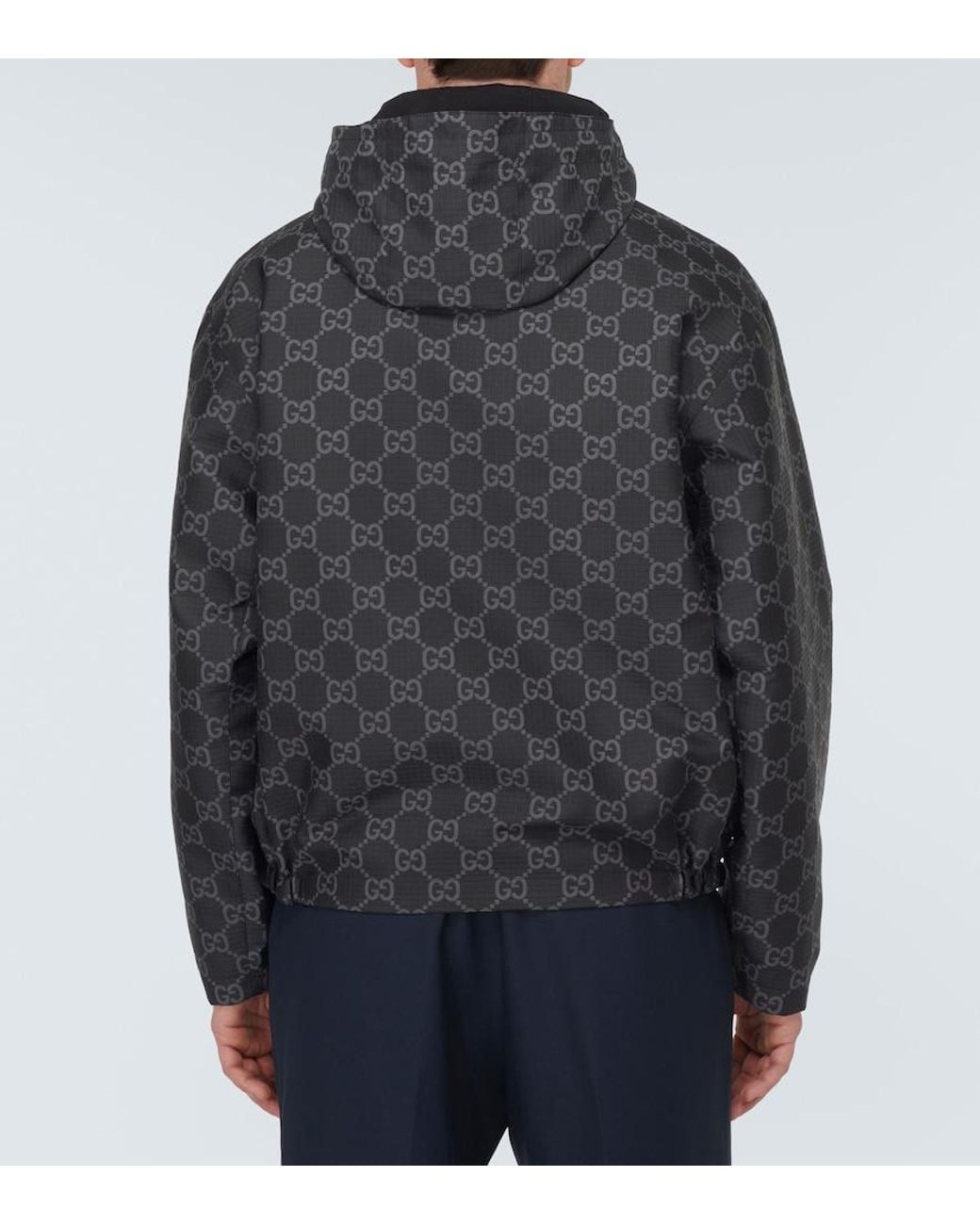 Gucci Black Interlocking Logo Ripstop Jacket for men