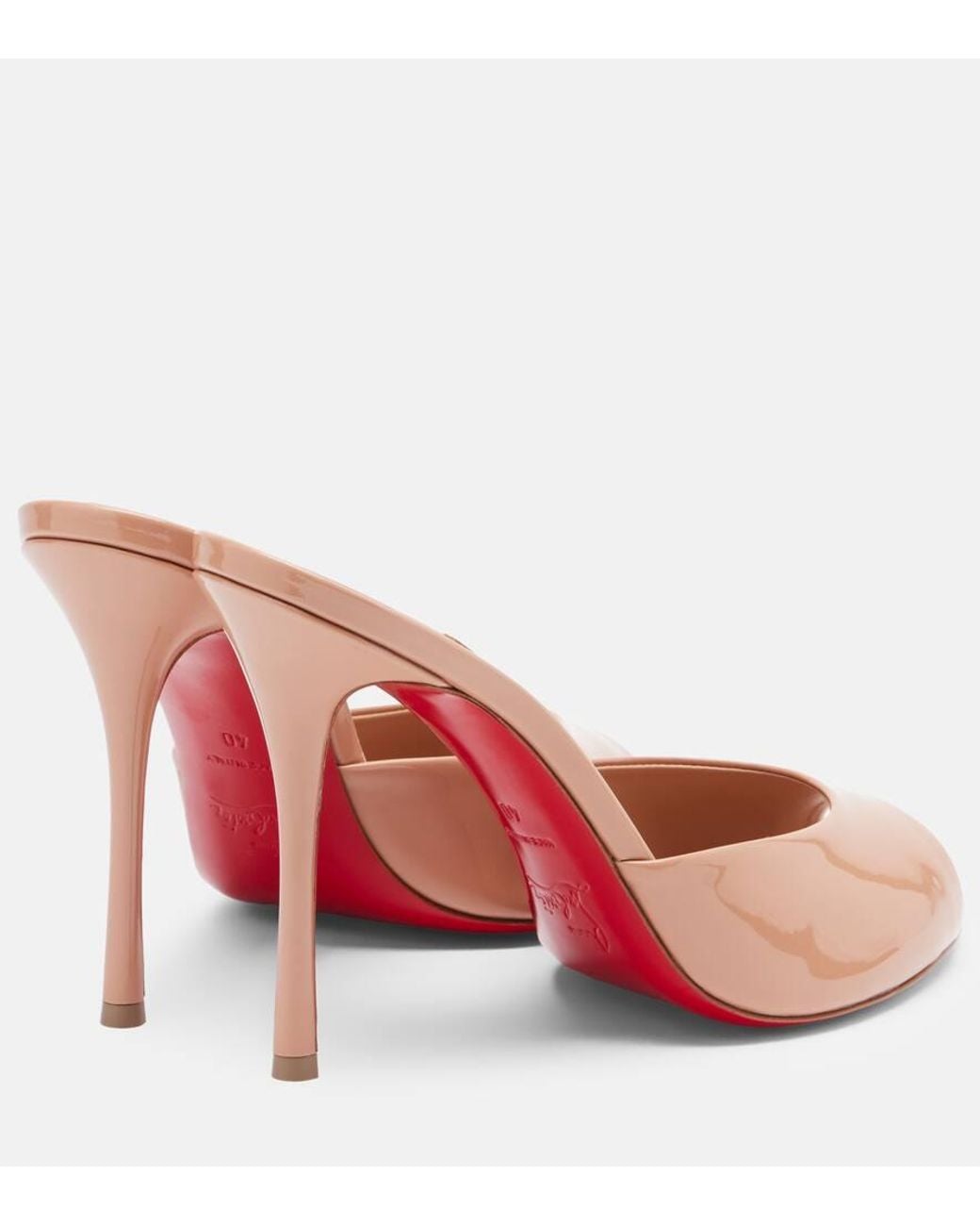 Christian Louboutin Pink Me Dolly Patent Leather Mules