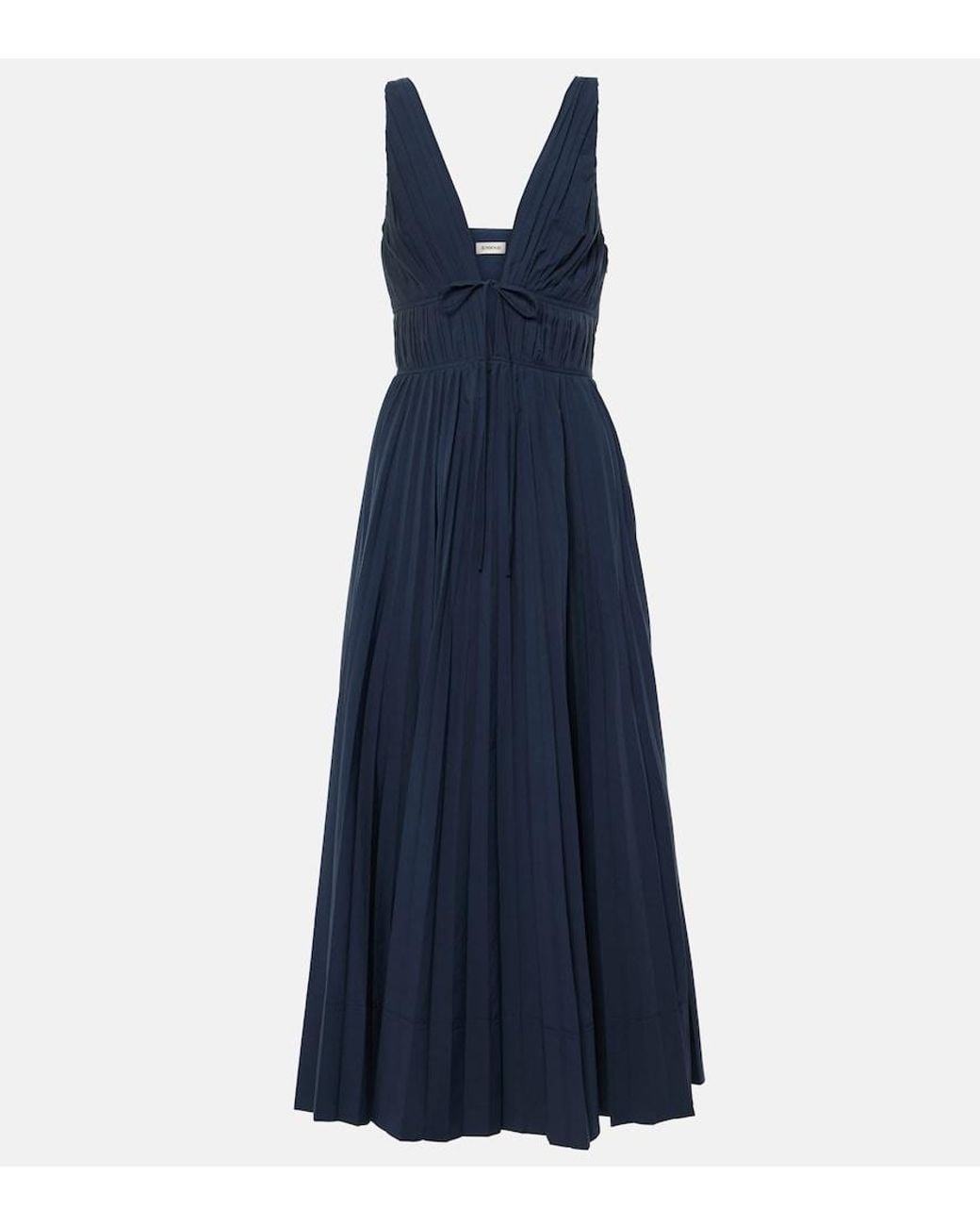 Jonathan Simkhai Blue Stephanie Plisse Cotton-Blend Gown