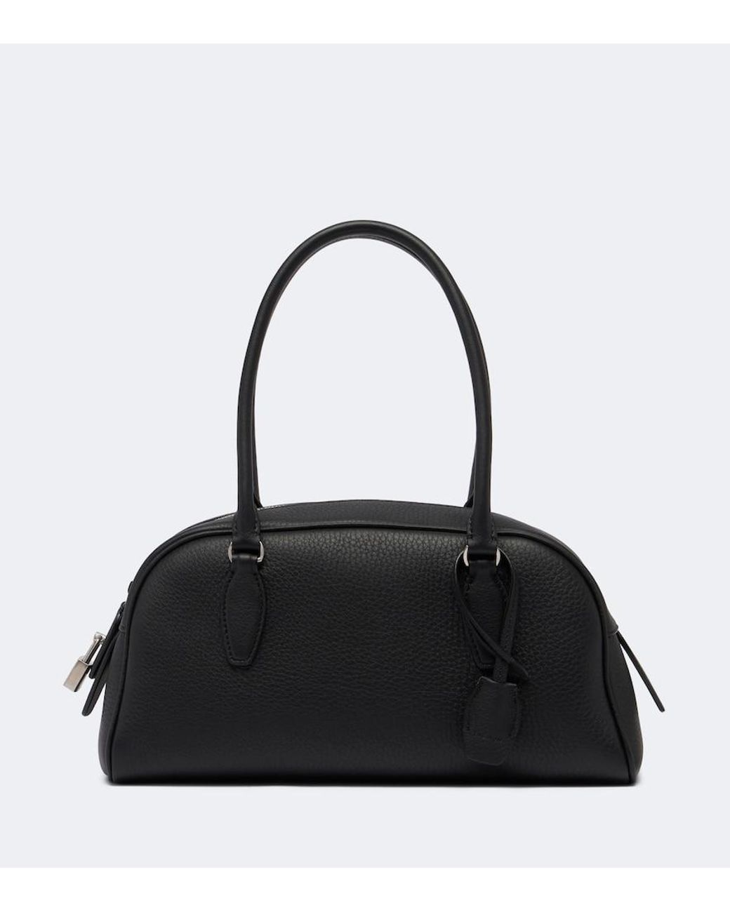 The Row Black India E/W Small Leather Bowling Bag