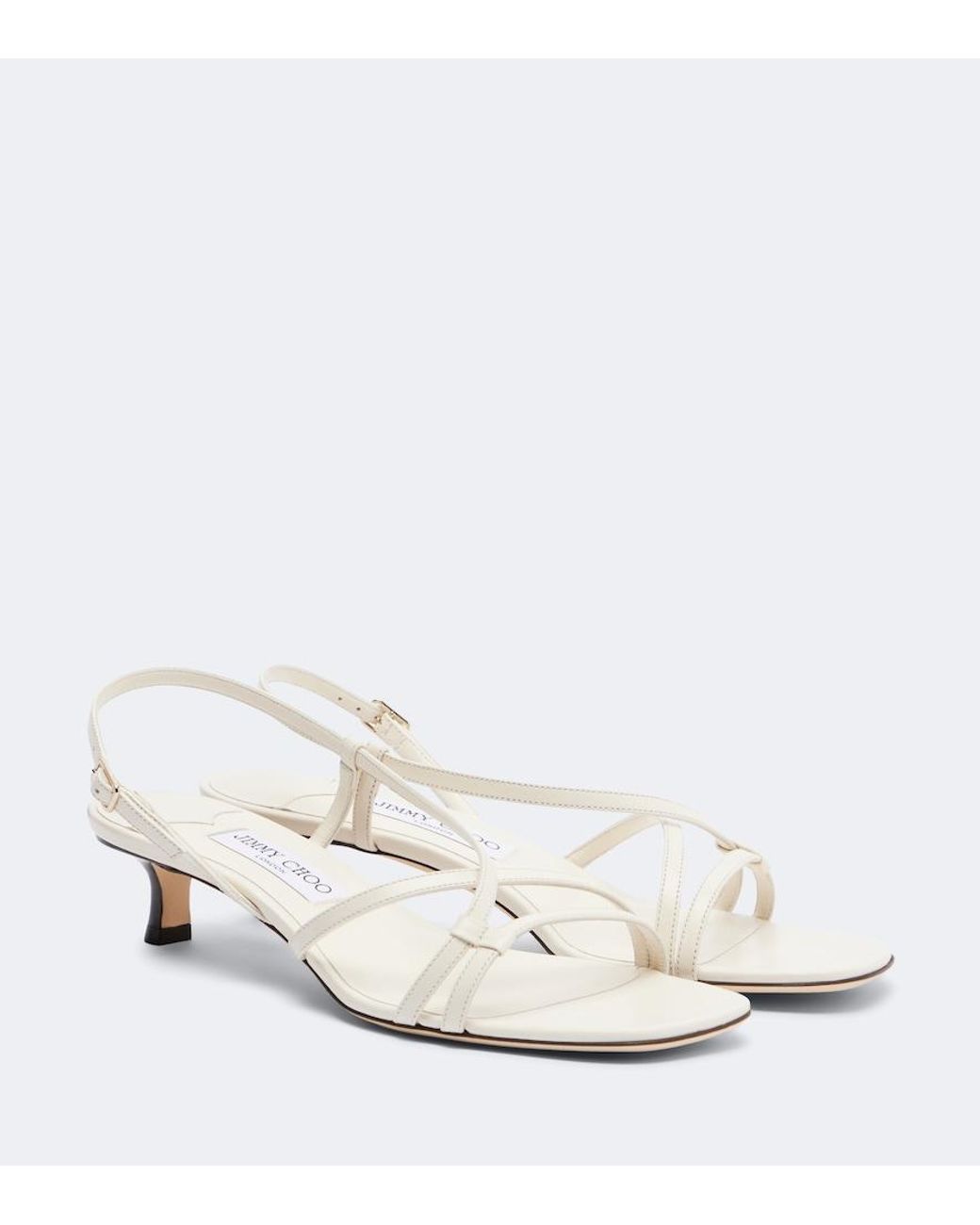 Jimmy Choo White Farris Leather Slingback Sandals