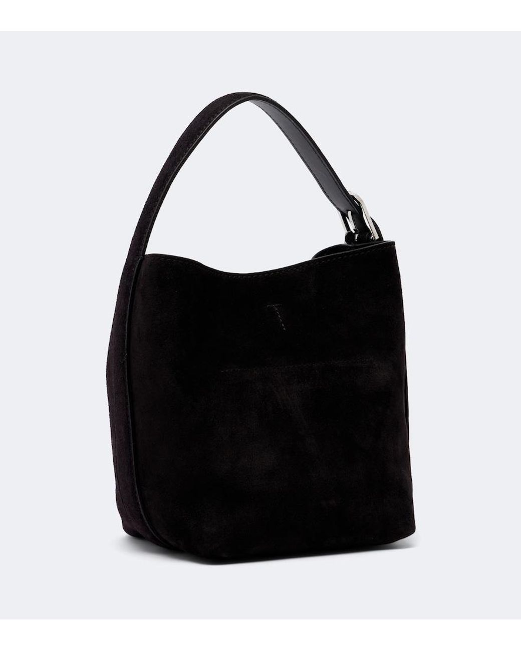 Totême Black Belted Small Suede Tote Bag