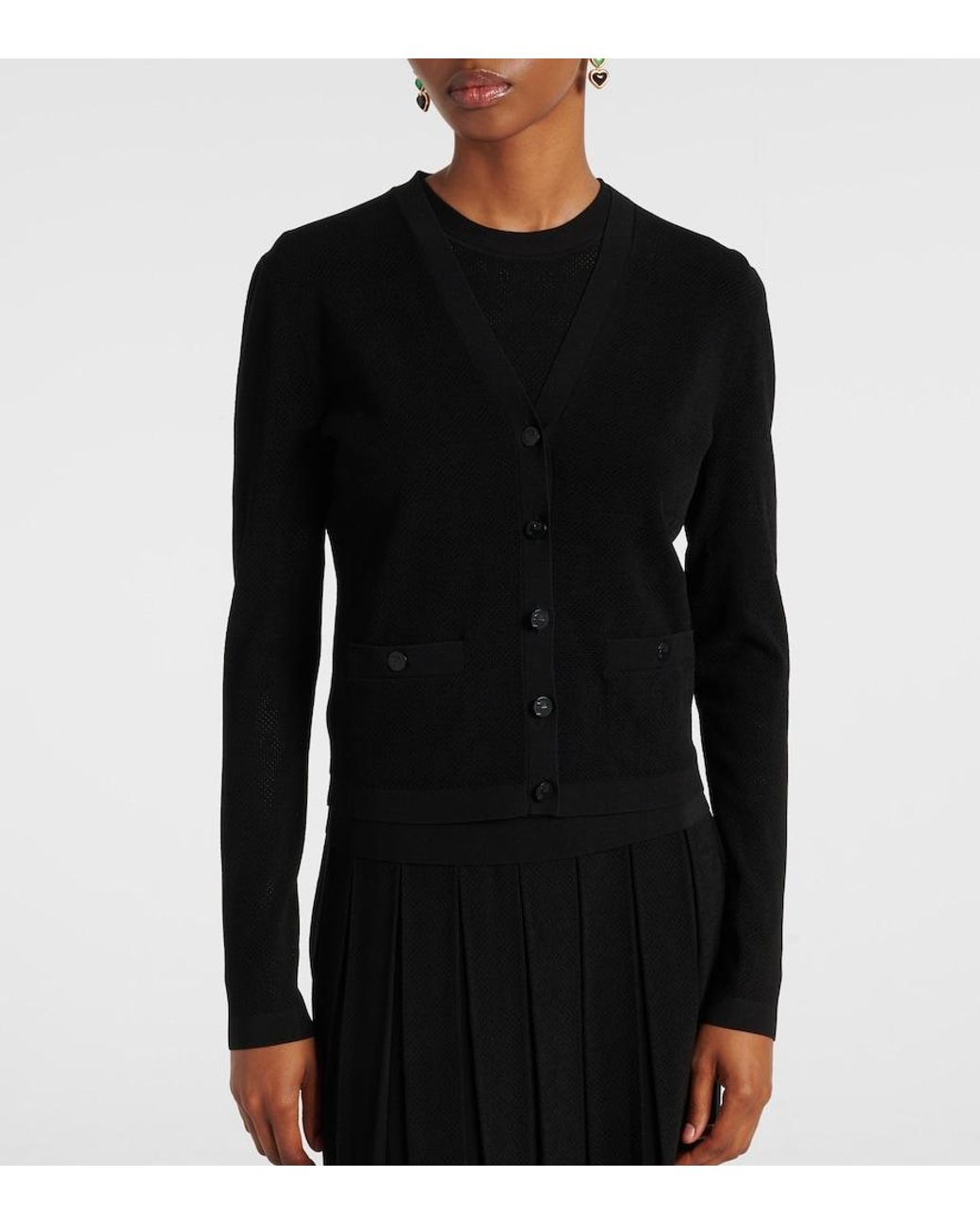 Tory Burch Black Viscose Blend Cardigan