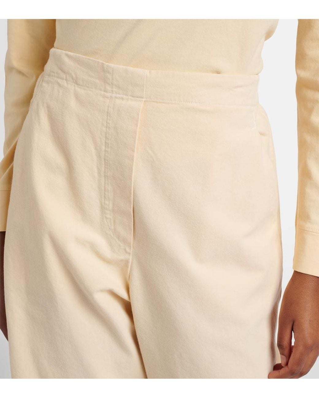 Leset Natural Chloe Cotton Barrel-Leg Pants