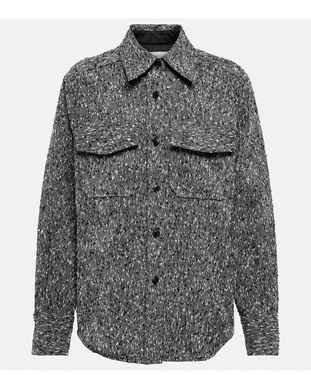 Victoria Beckham Gray Boucle Utility Shirt
