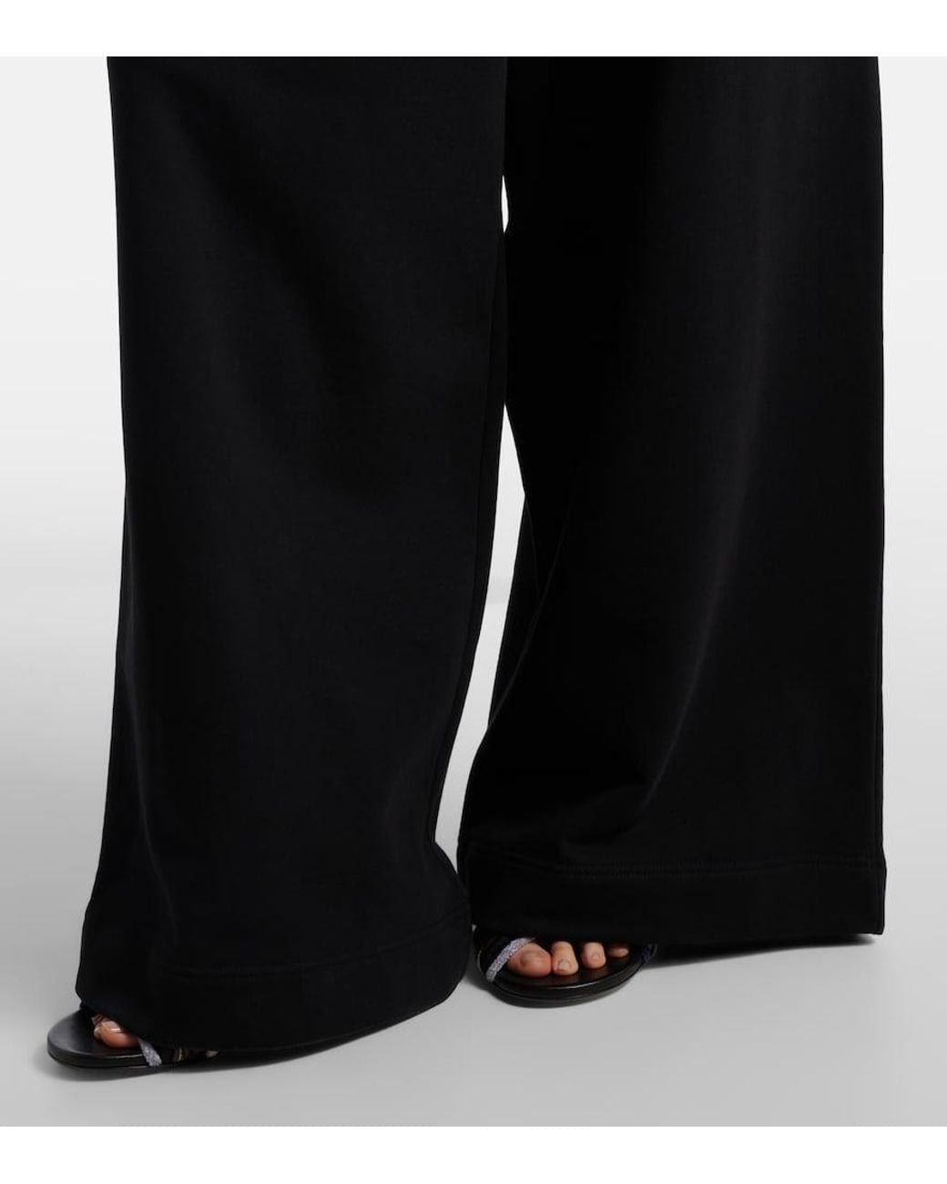 Dries Van Noten Black Cotton Wide-Leg Pants