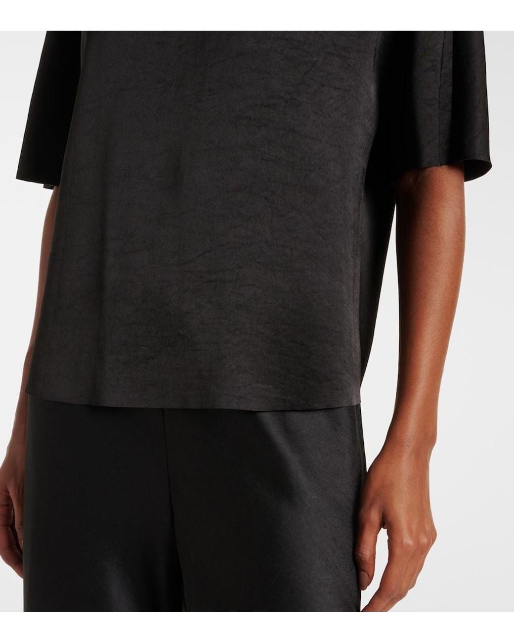 Vince Black Satin T-Shirt