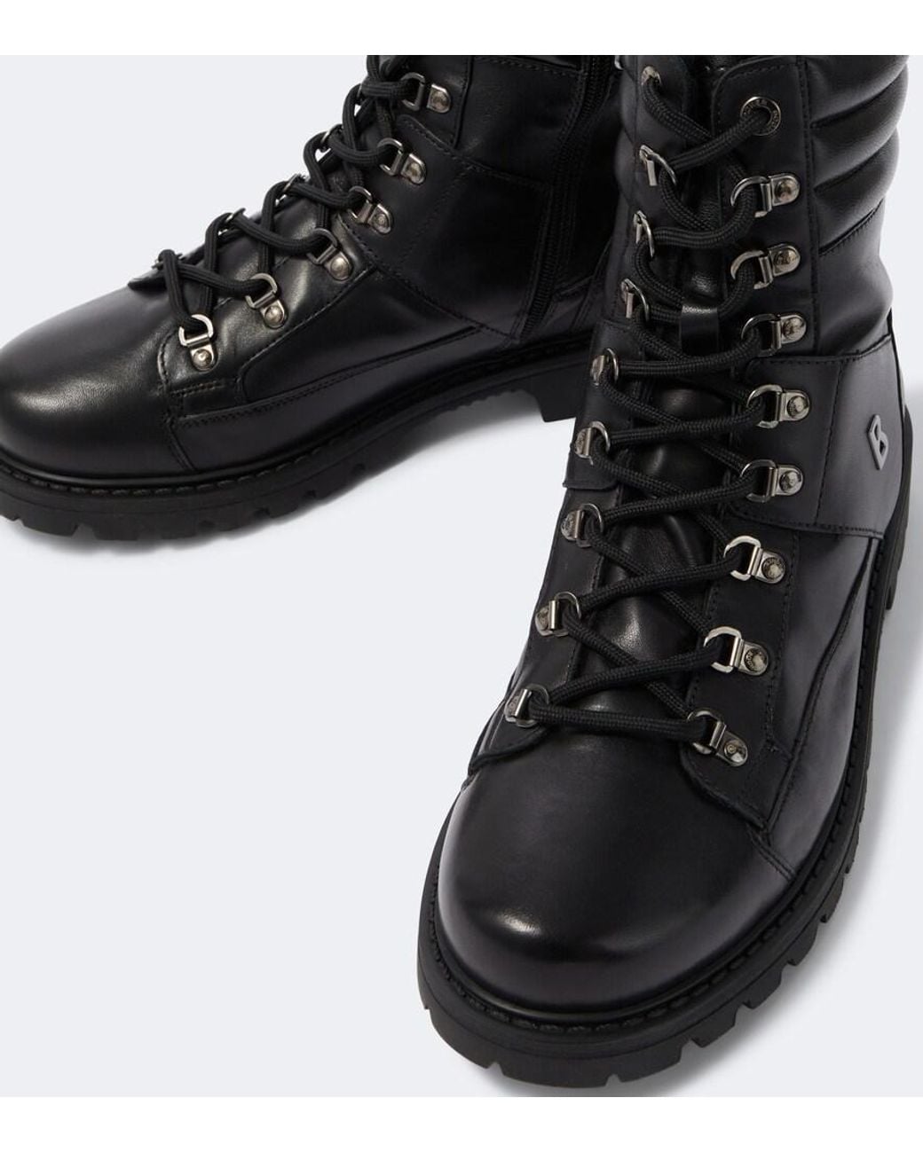 Bogner Black Helsinki Leather Lace-Up Boots for men