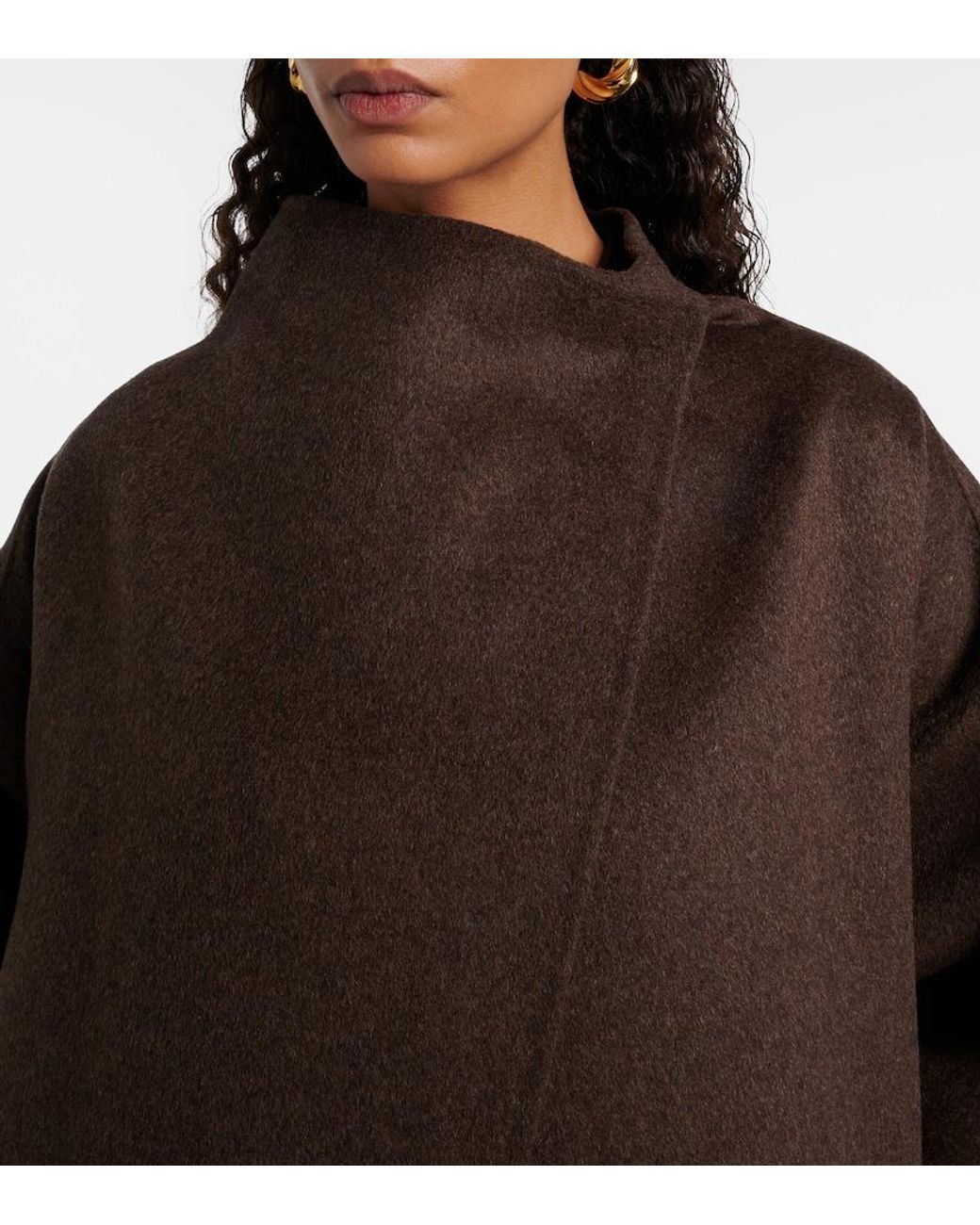 Frankie Shop Brown Leroy Wool-Blend Coat