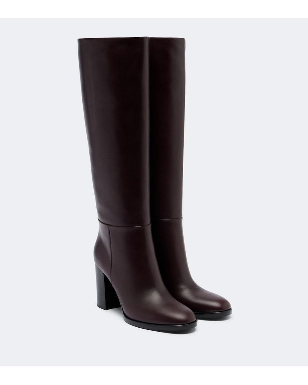 Gianvito Rossi Black Santiago Leather Knee-High Boots