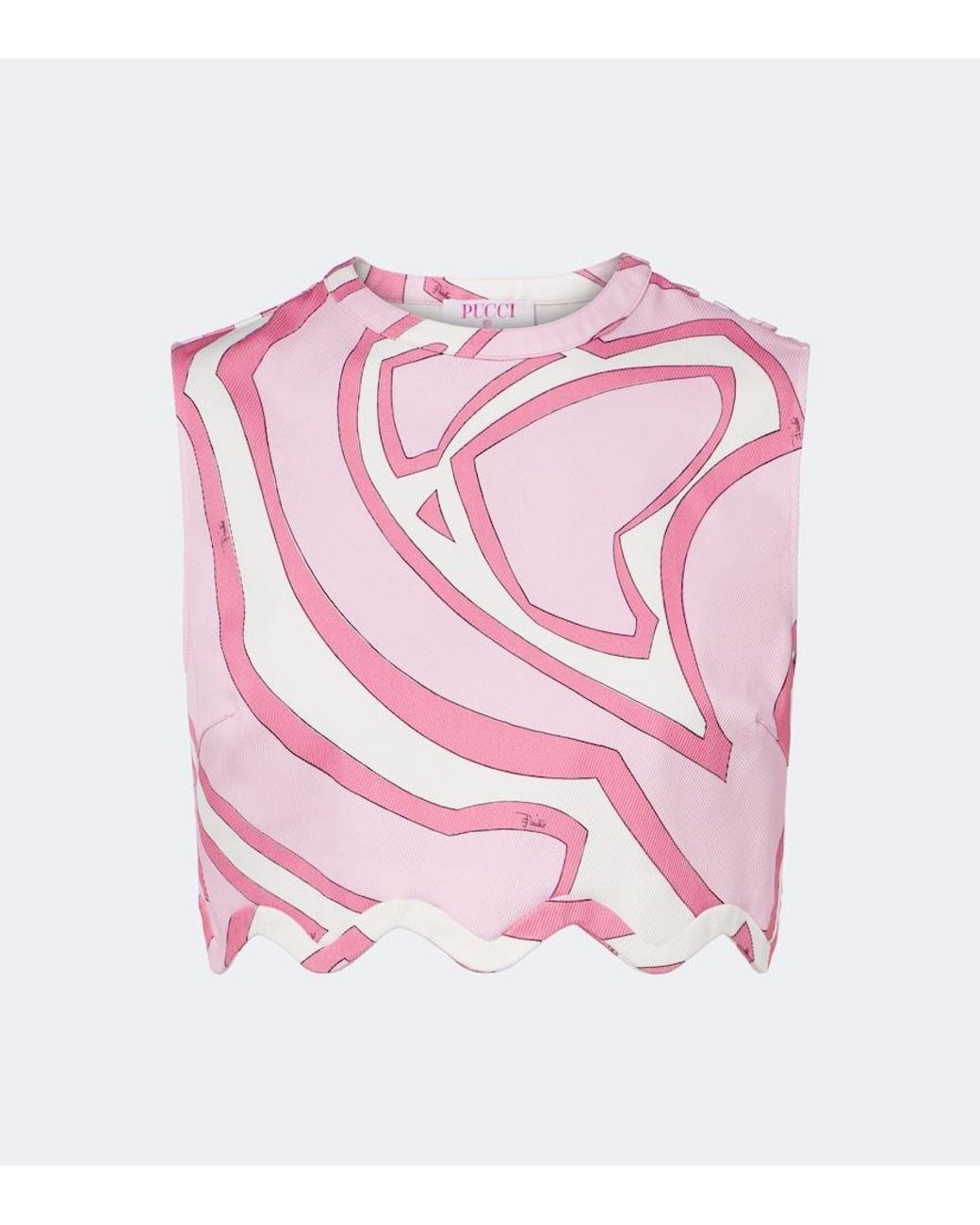 Emilio Pucci Pink Labirinto Cotton-Blend Jersey Crop Top
